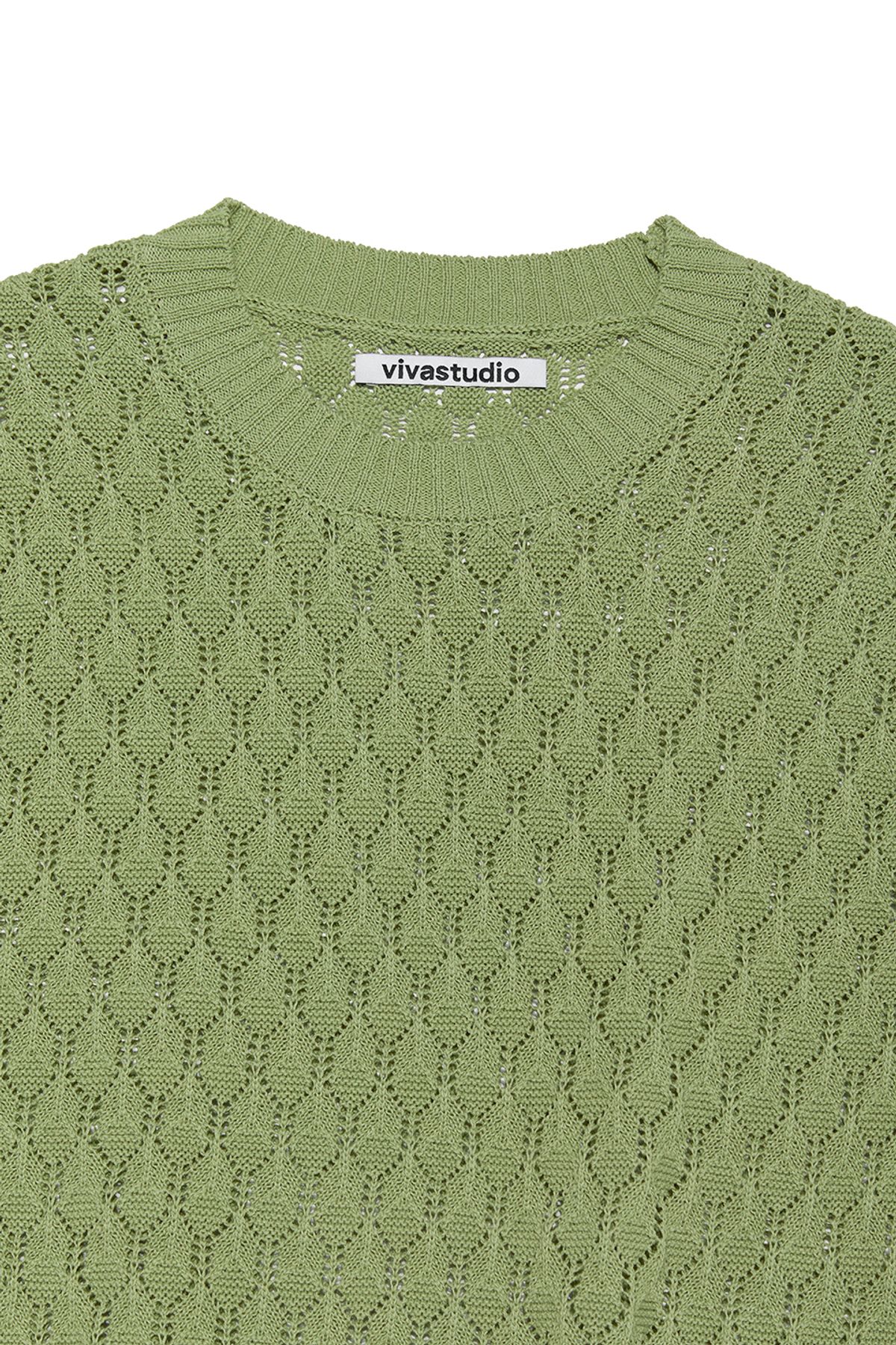 비바스튜디오(VIVASTUDIO) TREE BARK KNIT VEST [LIGHT GREEN]
