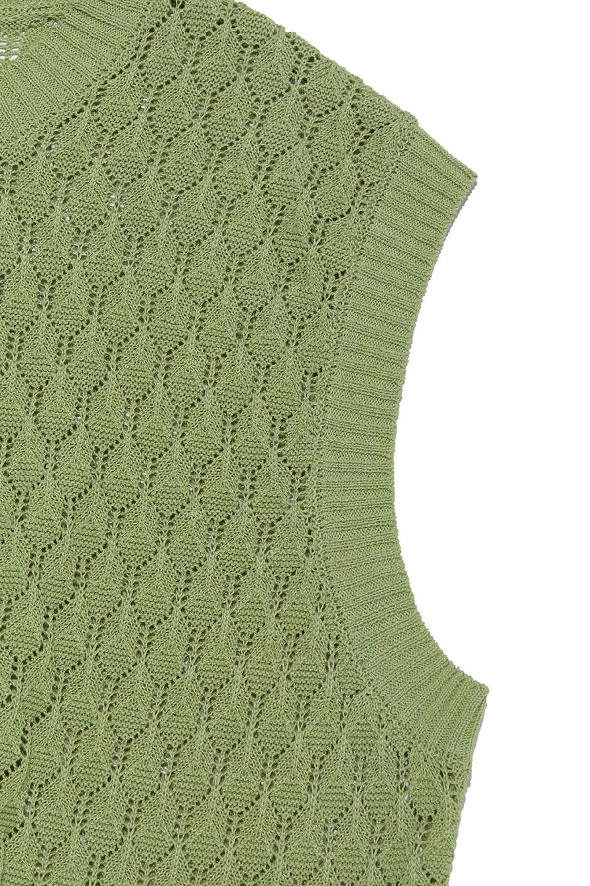 비바스튜디오(VIVASTUDIO) TREE BARK KNIT VEST [LIGHT GREEN]