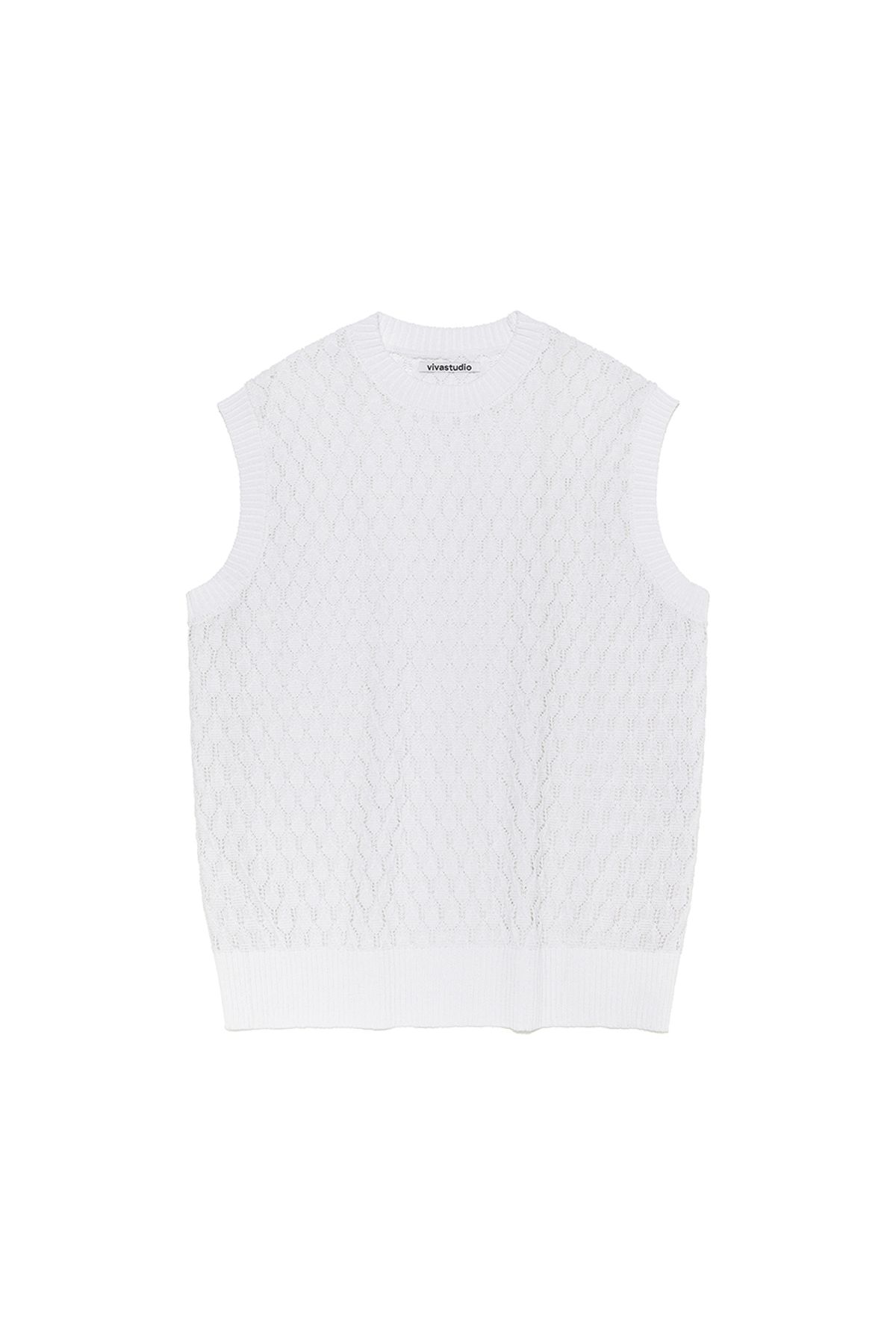 비바스튜디오(VIVASTUDIO) TREE BARK KNIT VEST [OFF WHITE]