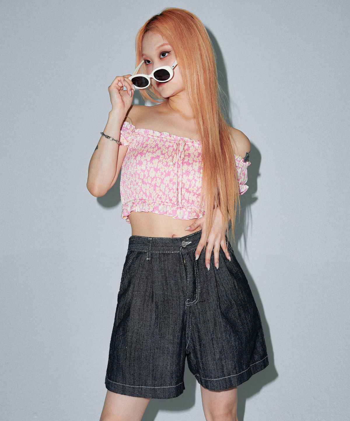 판도라핏(PANDORAFIT) [SHORTS] Pintuck Jeans