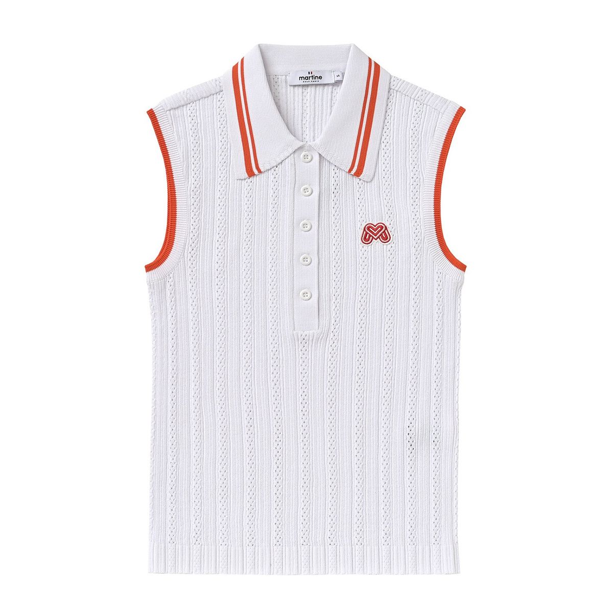 마틴골프(MARTINE GOLF) Sleeveless Collar Sweater_White