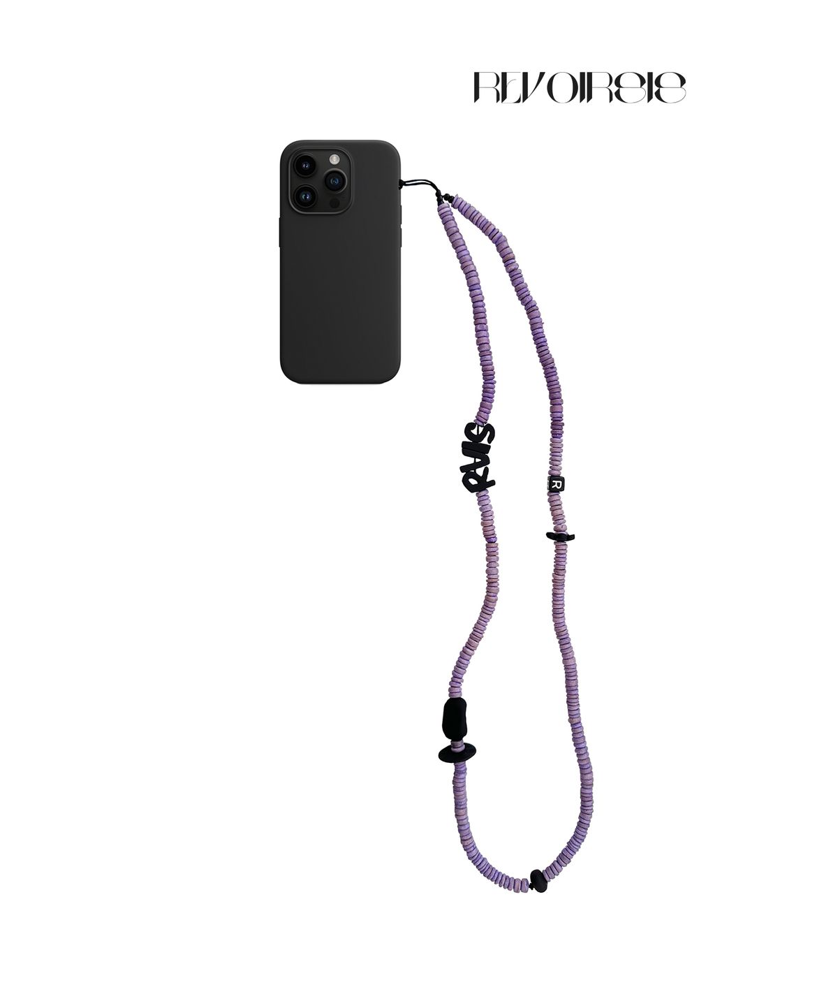 르브아시스(REVOIRSIS) nature beads crossbody phone strap violet