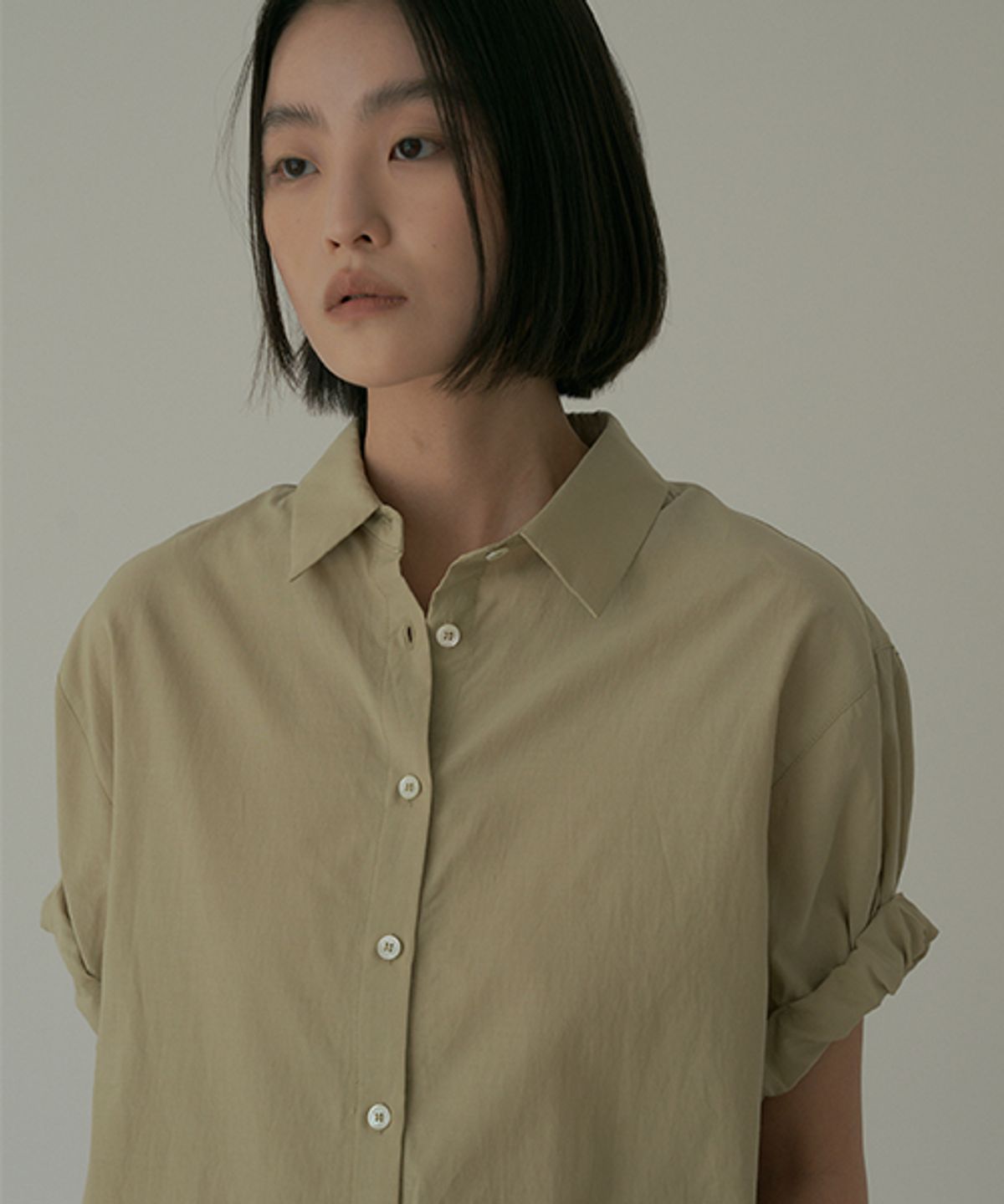 링서울(LINGSEOUL) roll-up blouse-khaki
