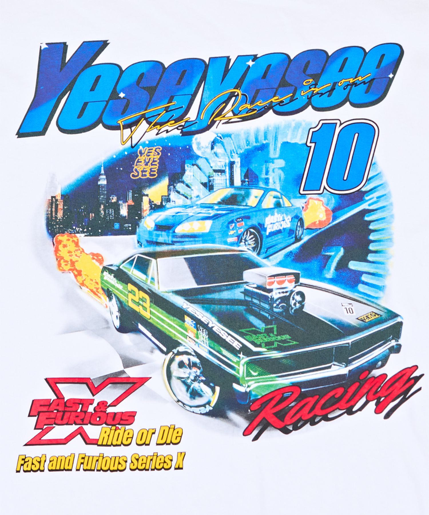 さらに100円引◆YESEYESEE◆Y.E.S x Fast & Furious Racing Tee さらに100円引◇YESEYESEE◇Y.E.S x Fast & Furious Racing Tee