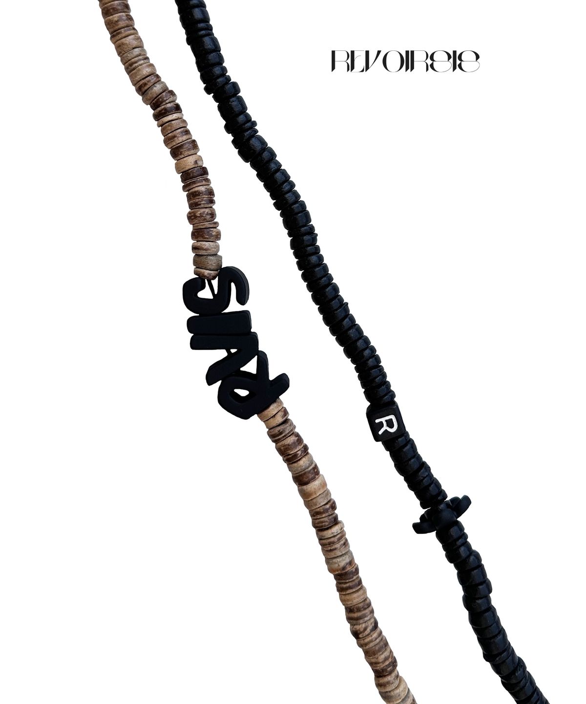 르브아시스(REVOIRSIS) nature beads crossbody phone strap brown mix