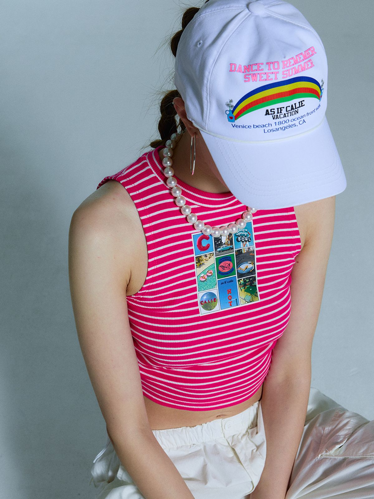 에즈이프 캘리(ASIF CALIE) SUMMER RAINBOW CAP WHITE