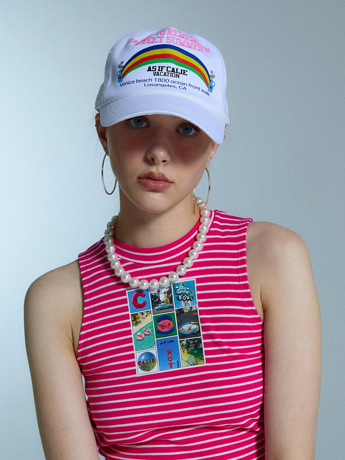 에즈이프 캘리(ASIF CALIE) SUMMER RAINBOW CAP WHITE