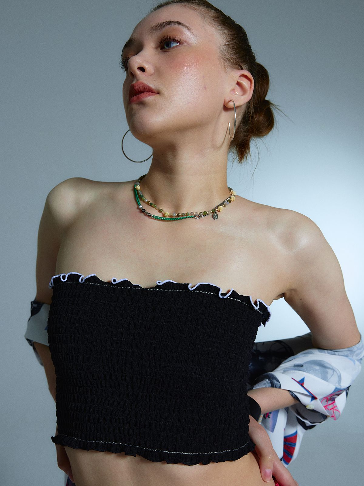 에즈이프 캘리(ASIF CALIE) FLOWER TUBE TOP BLACK