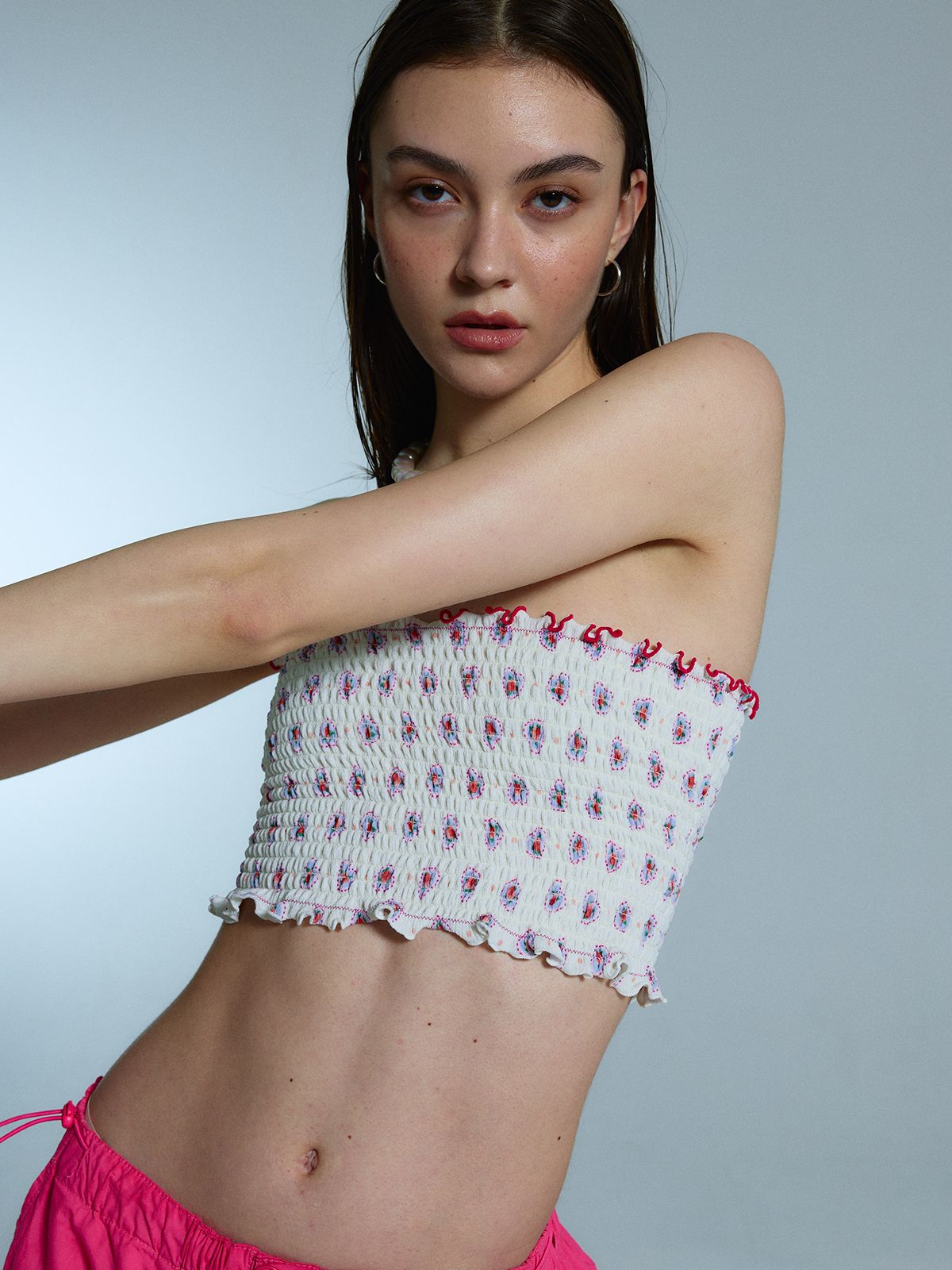 에즈이프 캘리(ASIF CALIE) FLOWER TUBE TOP IVORY