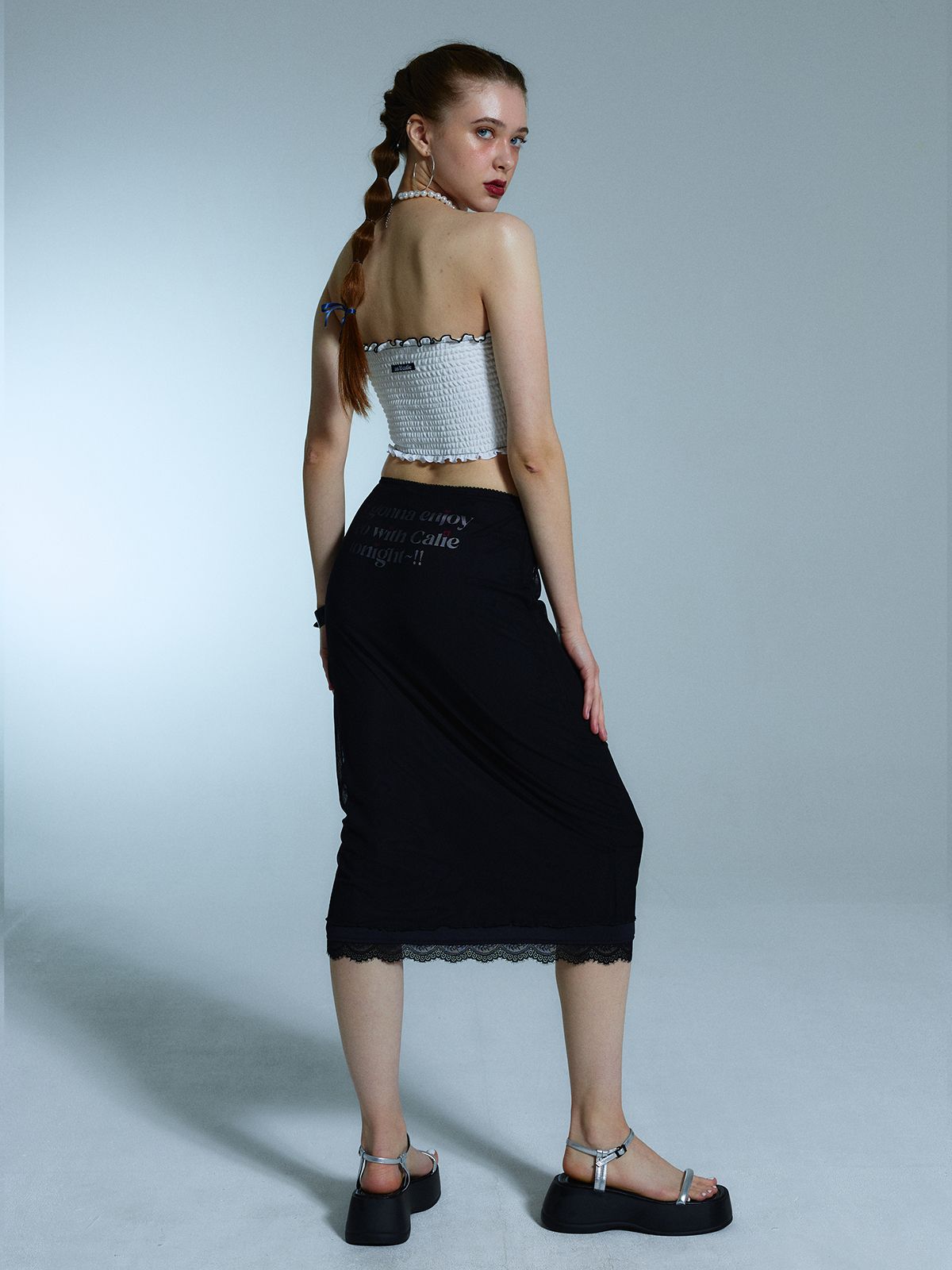 에즈이프 캘리(ASIF CALIE) FLOWER TUBE TOP WHITE