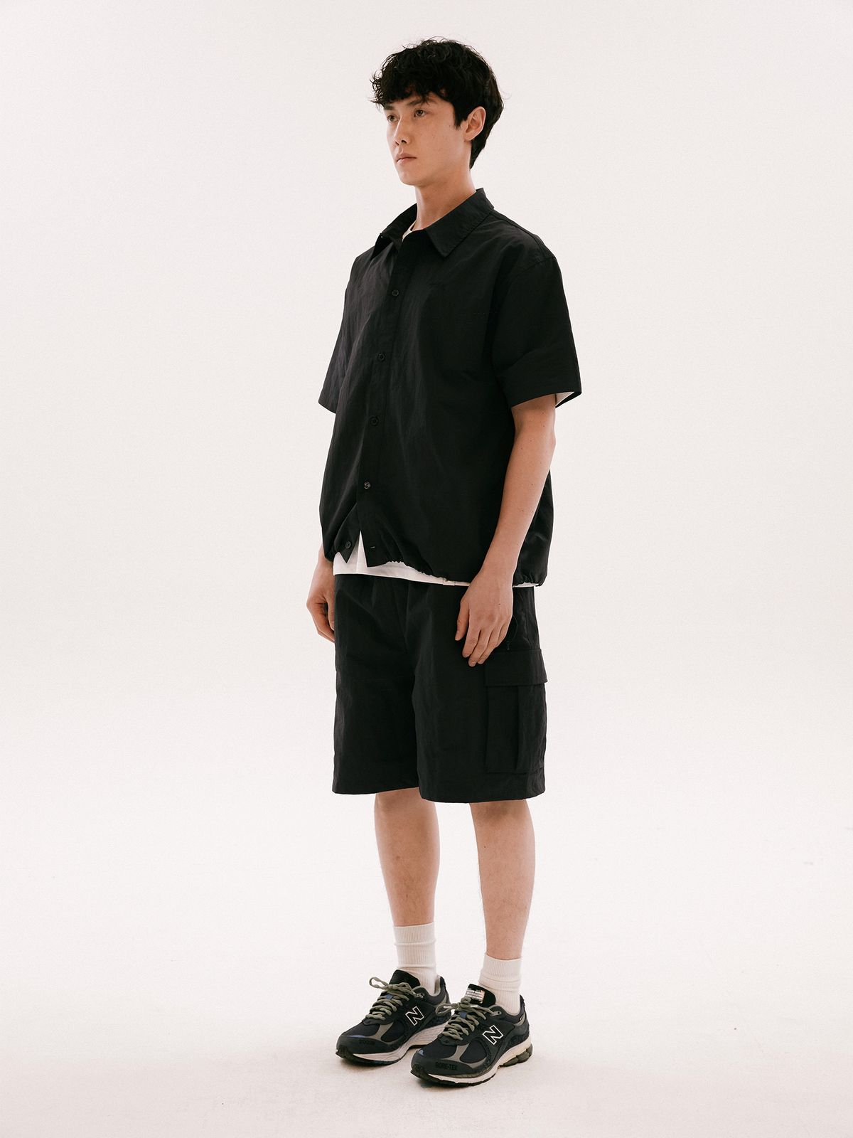 예일(YALE) [ONEMILE WEAR] 나일론 릴렉스 핏 카고 쇼츠 네이비