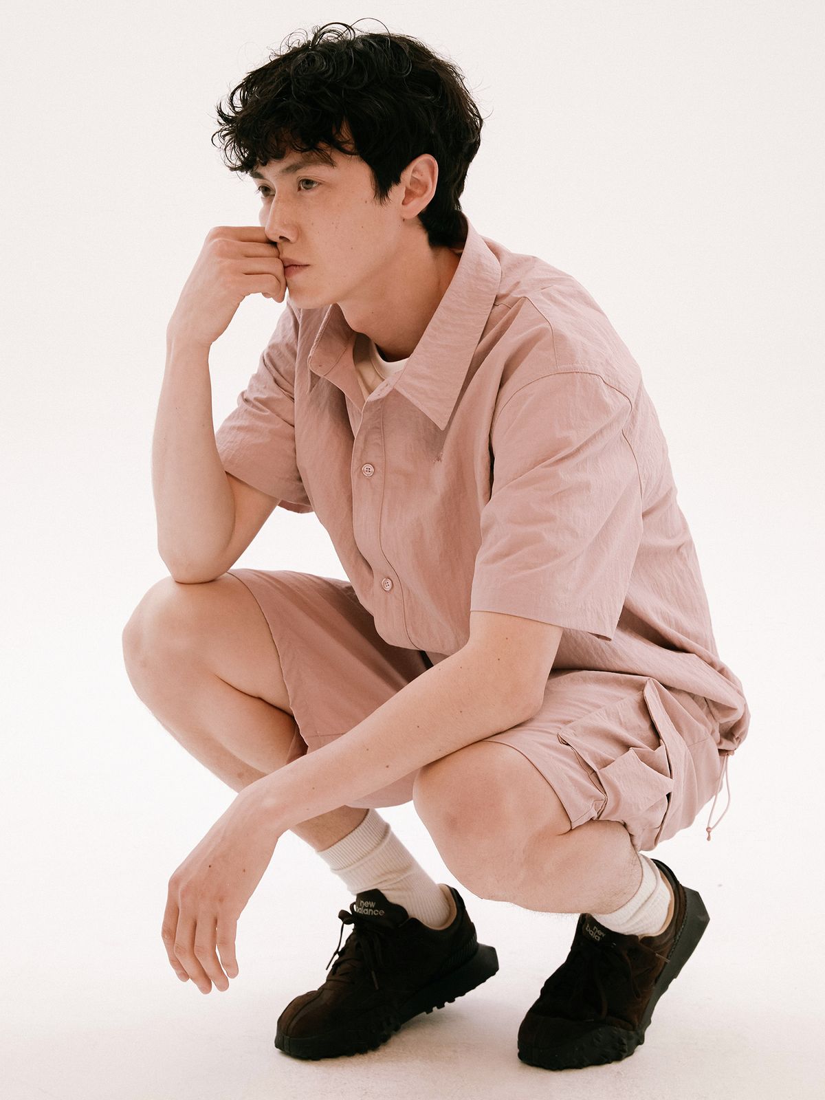 예일(YALE) [ONEMILE WEAR] NYLON RELAXED FIT CARGO SHORTS BLACK