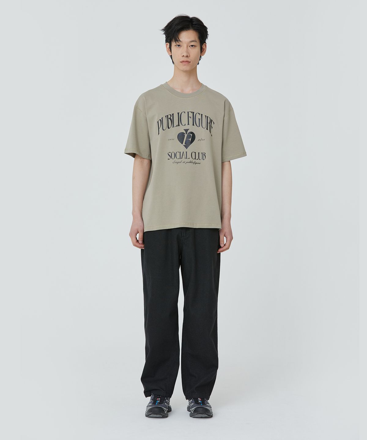 퍼블릭피겨(PUBLICFIGURE) 소셜클럽 티셔츠_카키