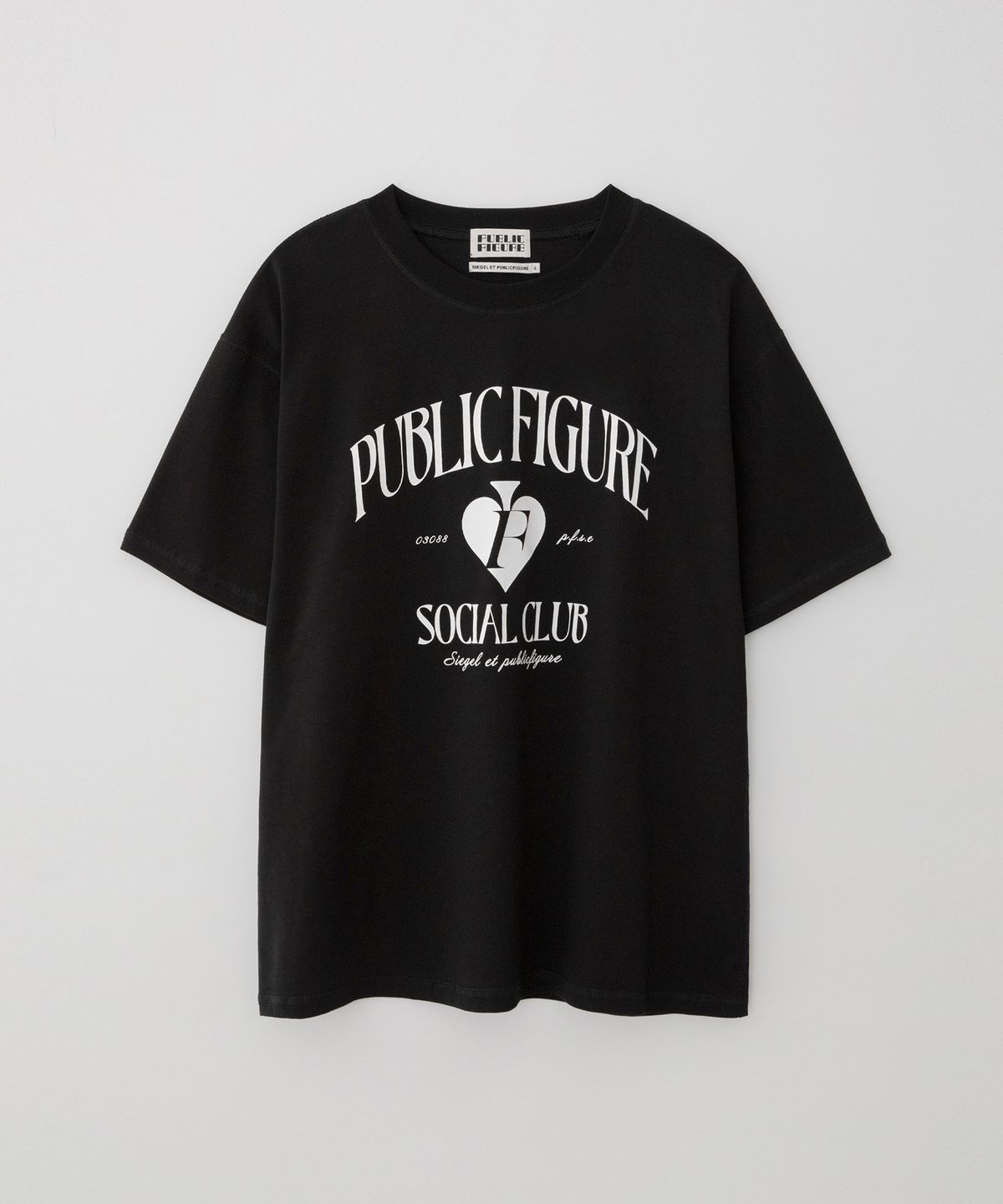 퍼블릭피겨(PUBLICFIGURE) 소셜클럽 티셔츠_블랙