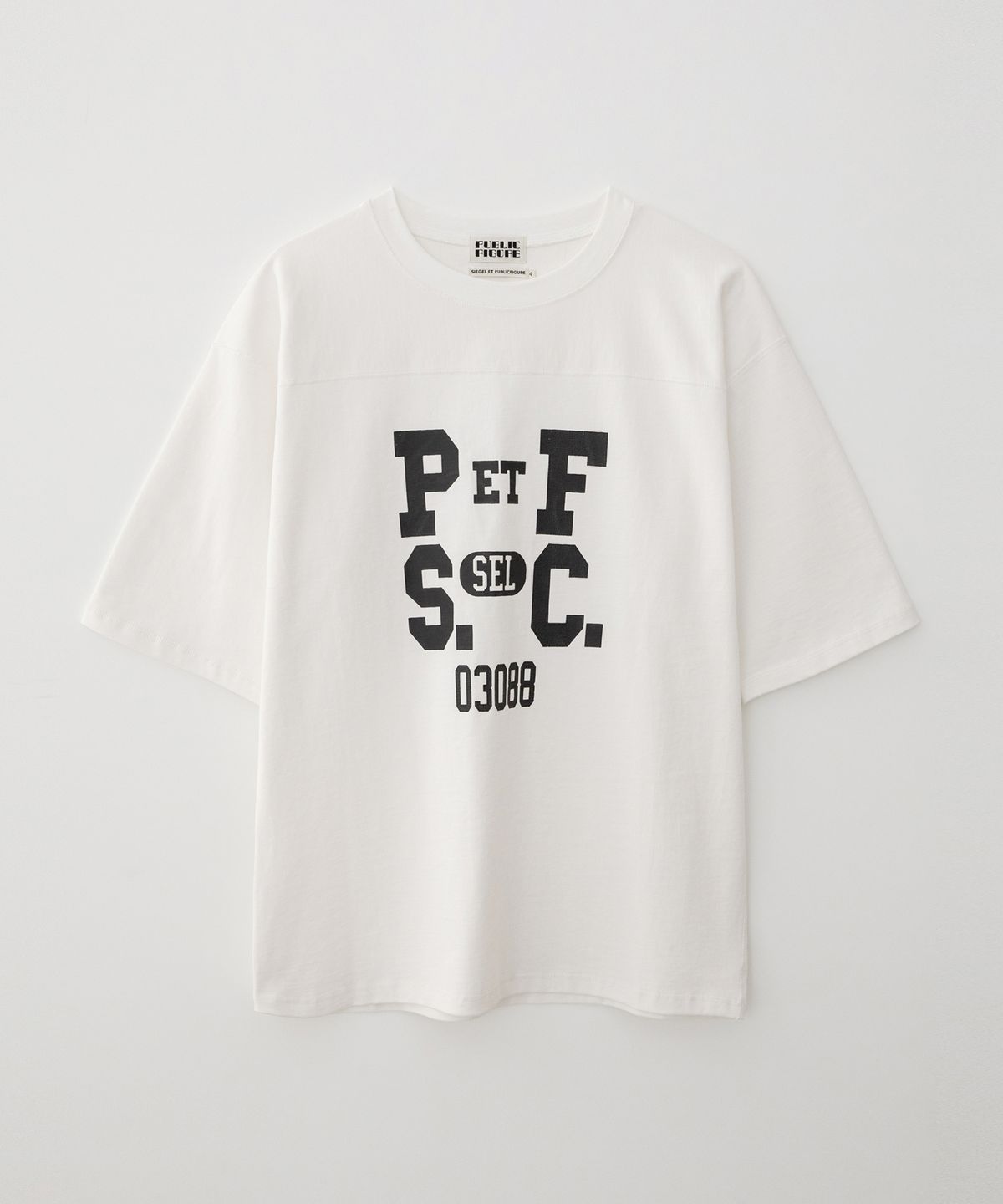 퍼블릭피겨(PUBLICFIGURE) PFSC 풋볼 티셔츠_아이보리