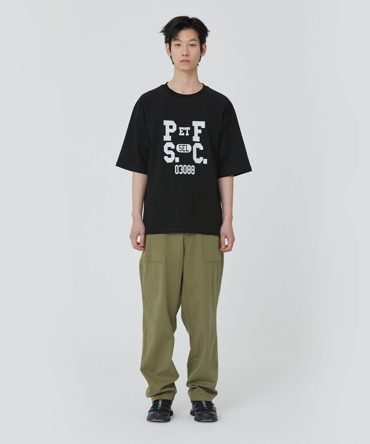 퍼블릭피겨(PUBLICFIGURE) PFSC 풋볼 티셔츠_블랙