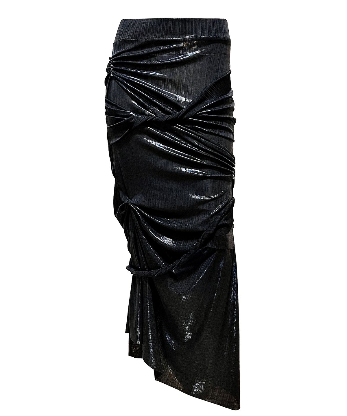 메조쿤스트(MEZZOKUNST) metal warp turn skirt - black