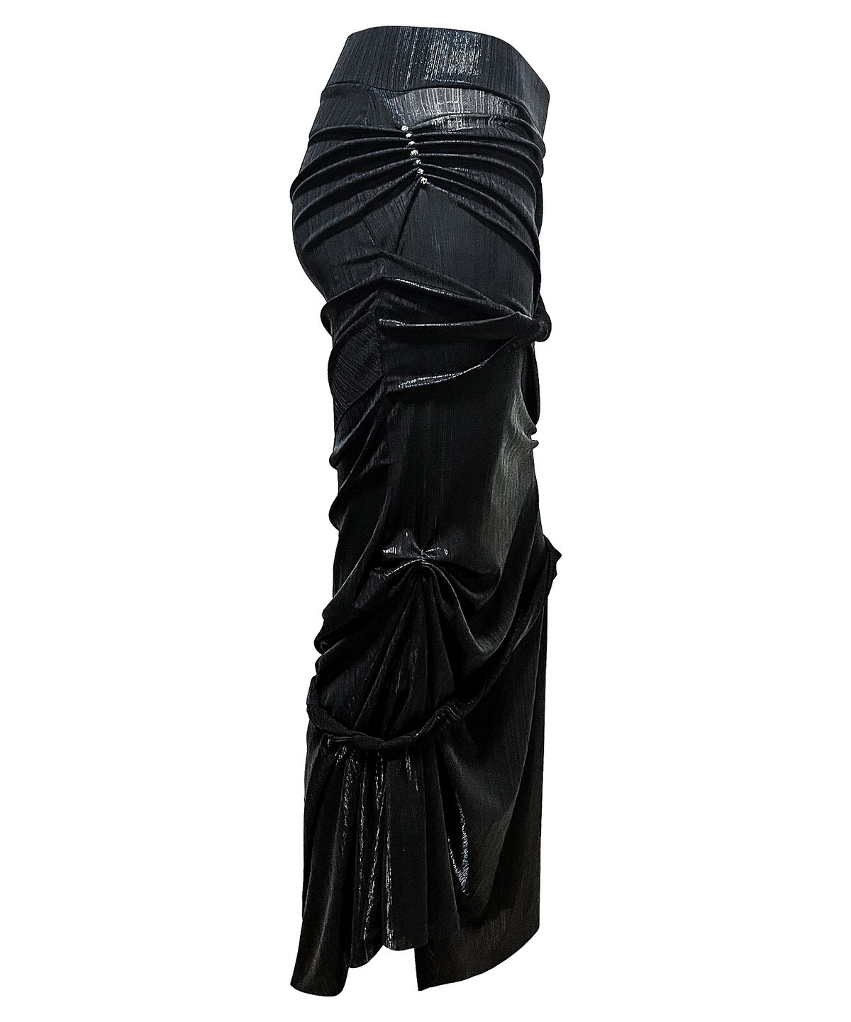 메조쿤스트(MEZZOKUNST) metal warp turn skirt - black