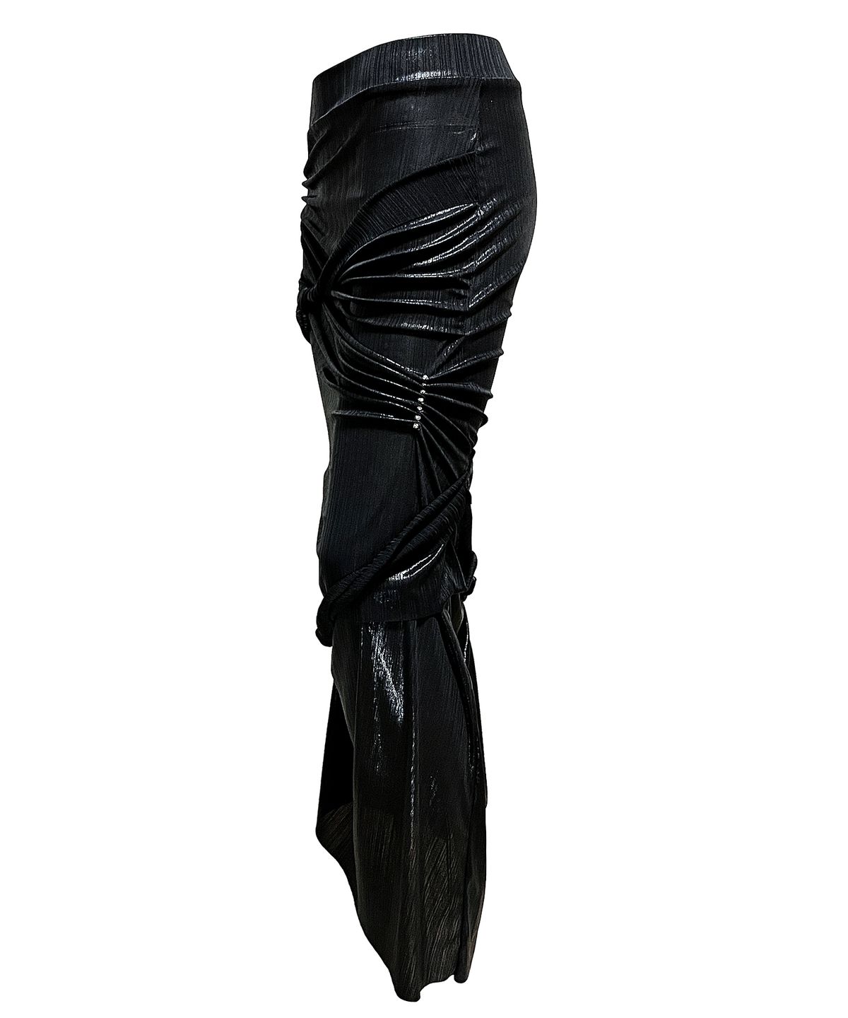 메조쿤스트(MEZZOKUNST) metal warp turn skirt - black
