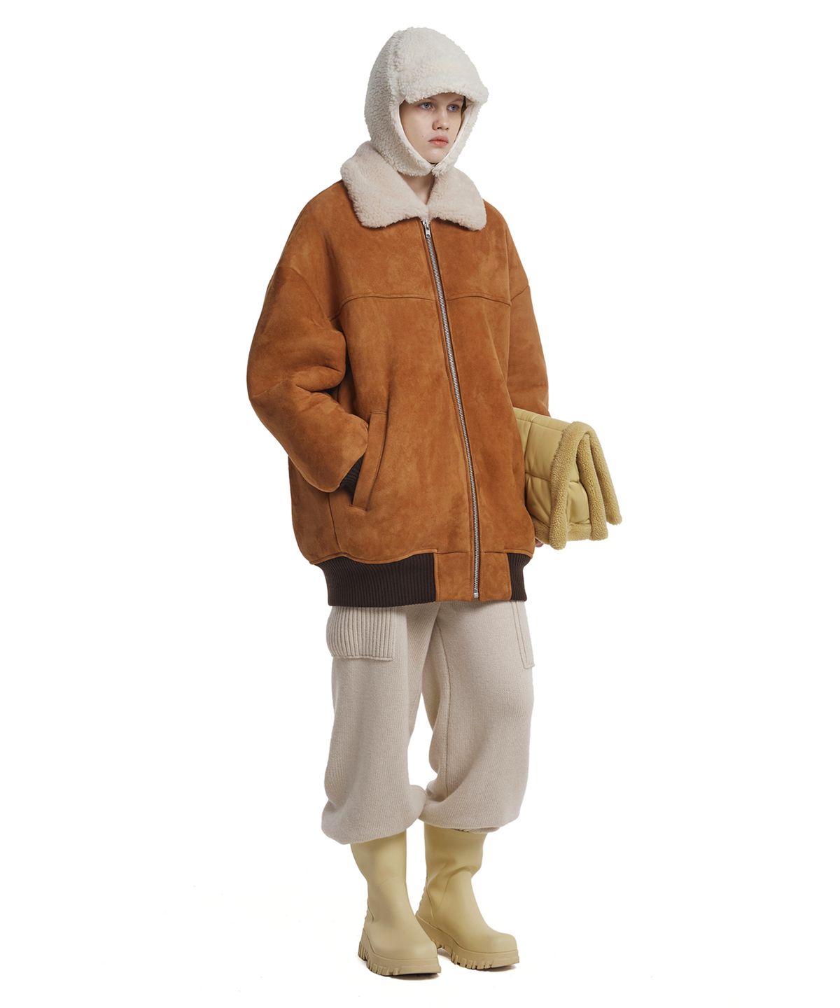 트렁크프로젝트(TRUNK PROJECT) Shearling Bomber Jacket_Brown