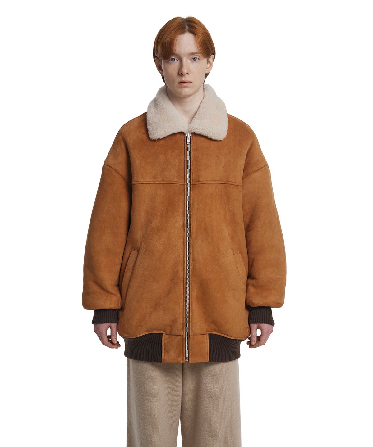 트렁크프로젝트(TRUNK PROJECT) Shearling Bomber Jacket_Brown