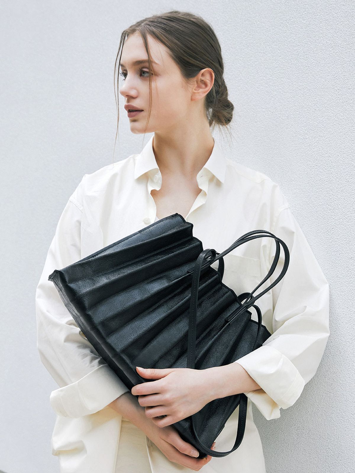 조셉앤스테이시(JOSEPH&STACEY) Lucky Pleats Canvas Coated Shopper L (2color)
