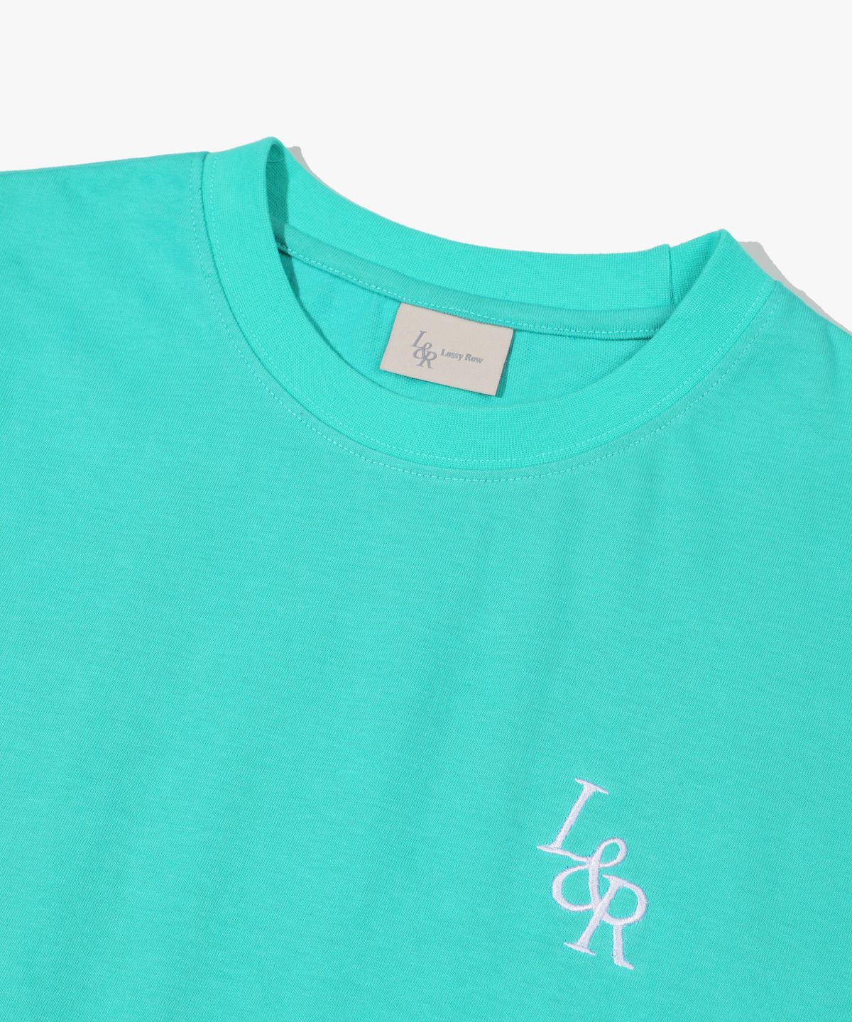 로시로우(LOSSYROW) Signature Logo Half-Sleeve T-shirt Aqua Green