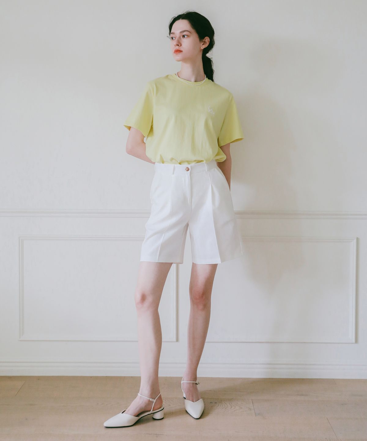 로시로우(LOSSYROW) Signature Logo Half-Sleeve T-shirt lime