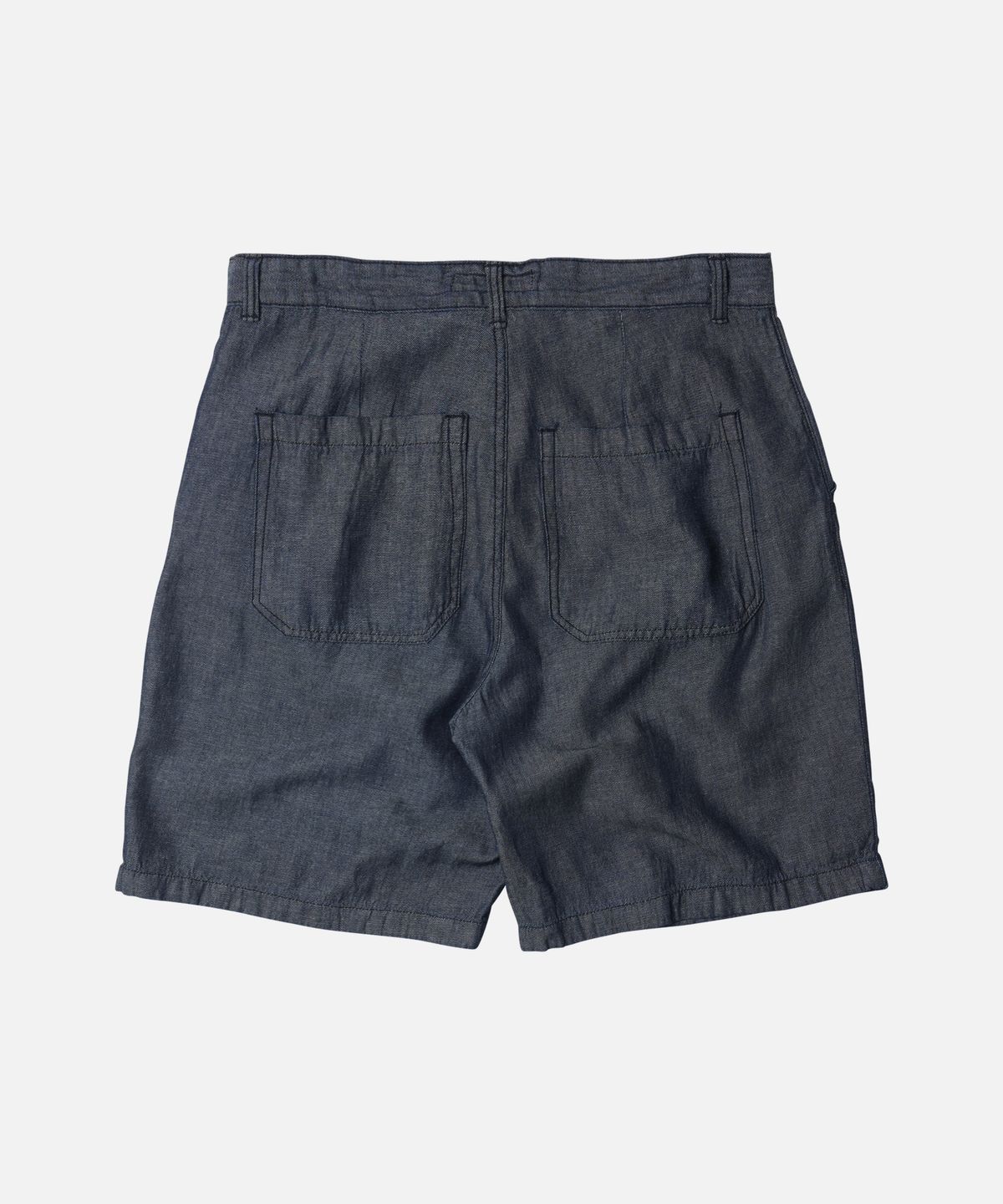 프리즘웍스(FRIZMWORKS) LINEN DENIM ONE TUCK BERMUDA PANTS _ INDIGO