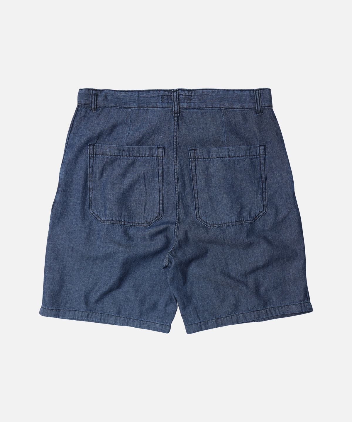 프리즘웍스(FRIZMWORKS) LINEN DENIM ONE TUCK BERMUDA PANTS _ BLUE