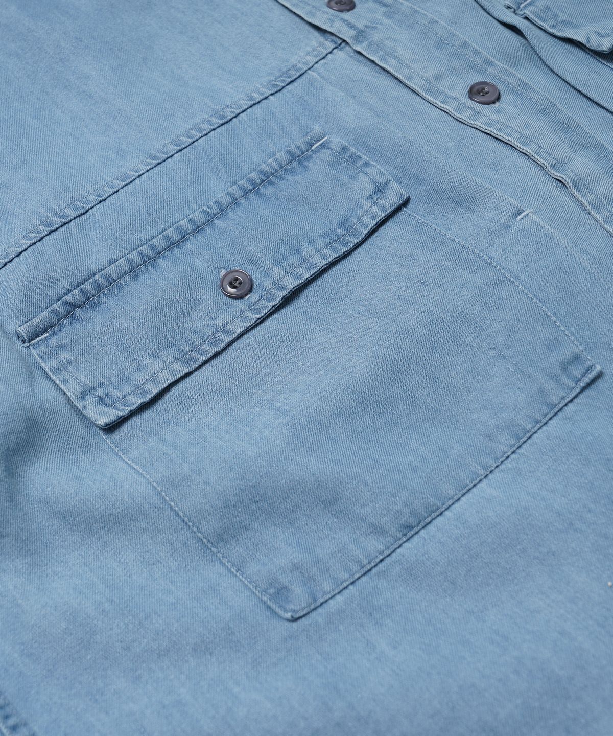 프리즘웍스(FRIZMWORKS) TENCEL DENIM TRUCKER HALF SHIRT _ LIGHT BLUE