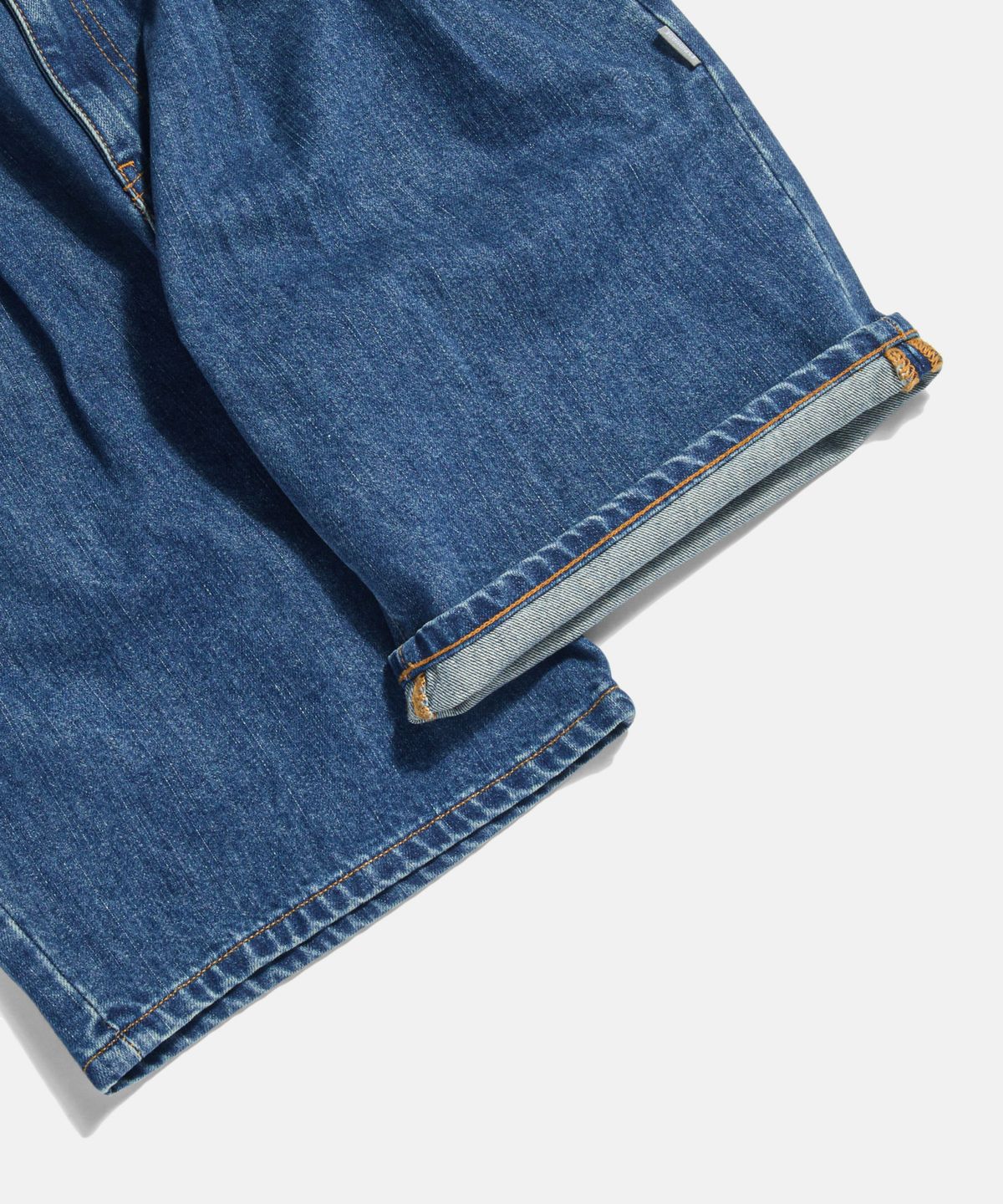에스피오나지(ESPIONAGE) Double Pleats Denim Shorts Washed Indigo