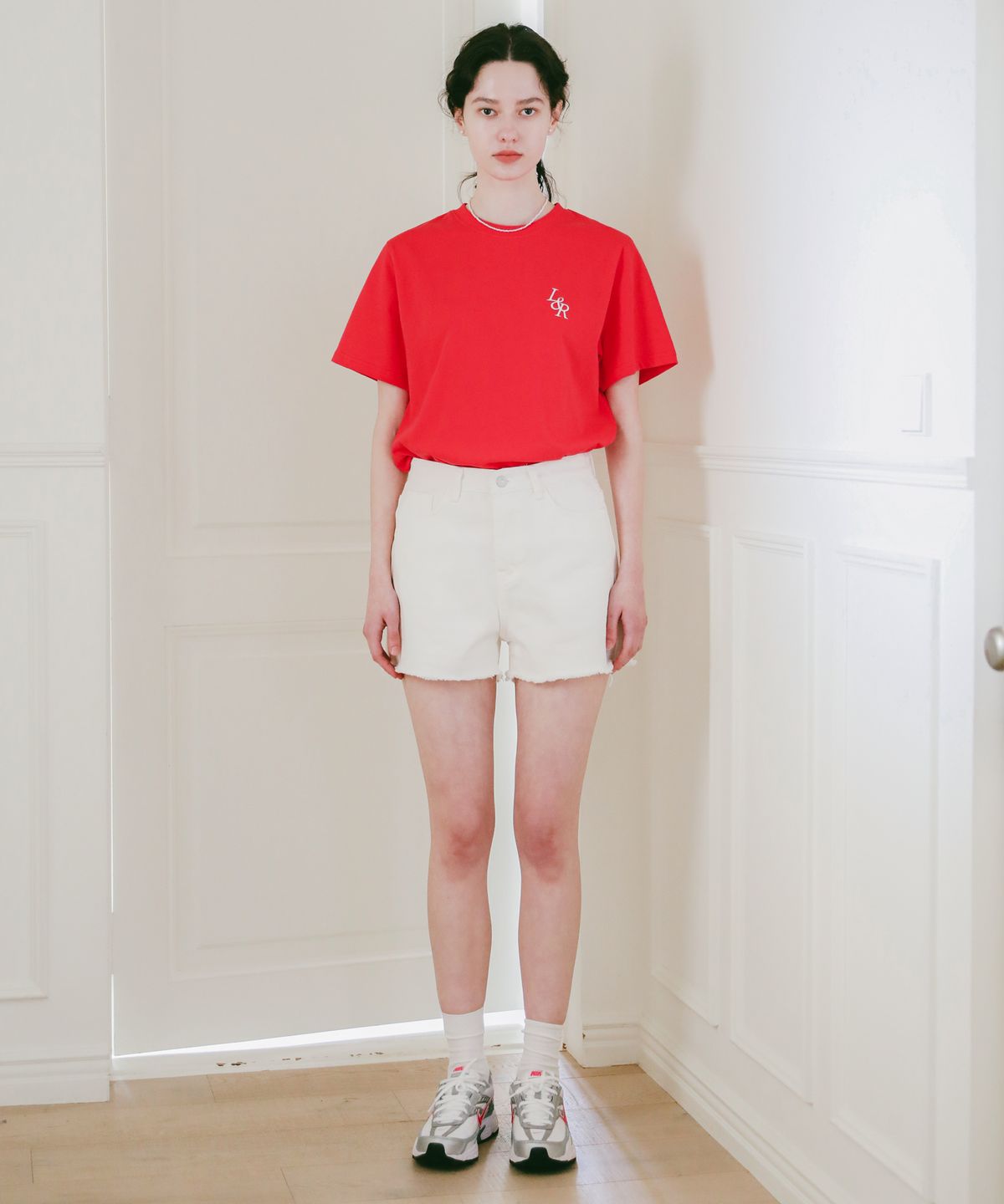 로시로우(LOSSYROW) Signature Logo Half-Sleeve T-shirt Red