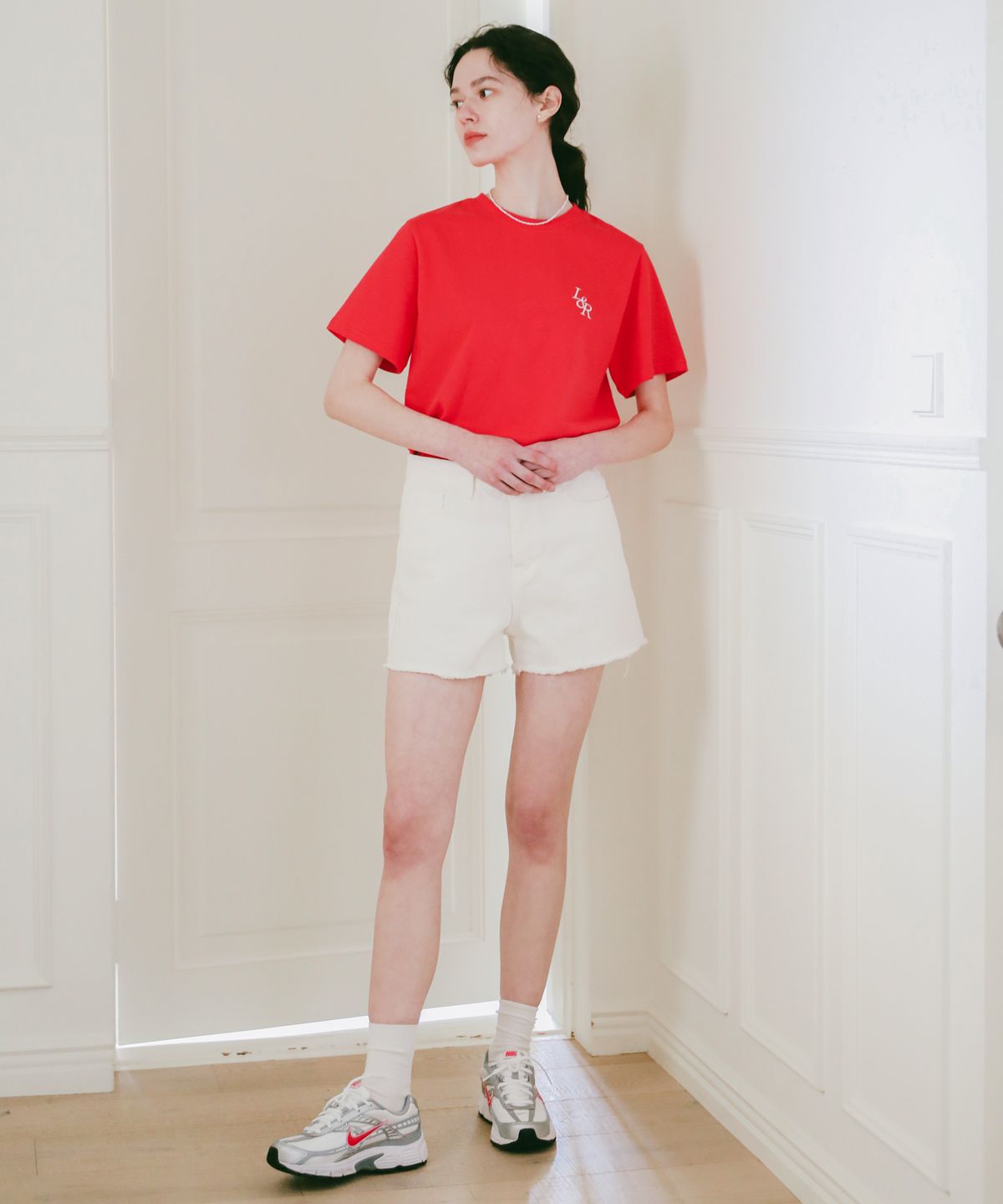로시로우(LOSSYROW) Signature Logo Half-Sleeve T-shirt Red