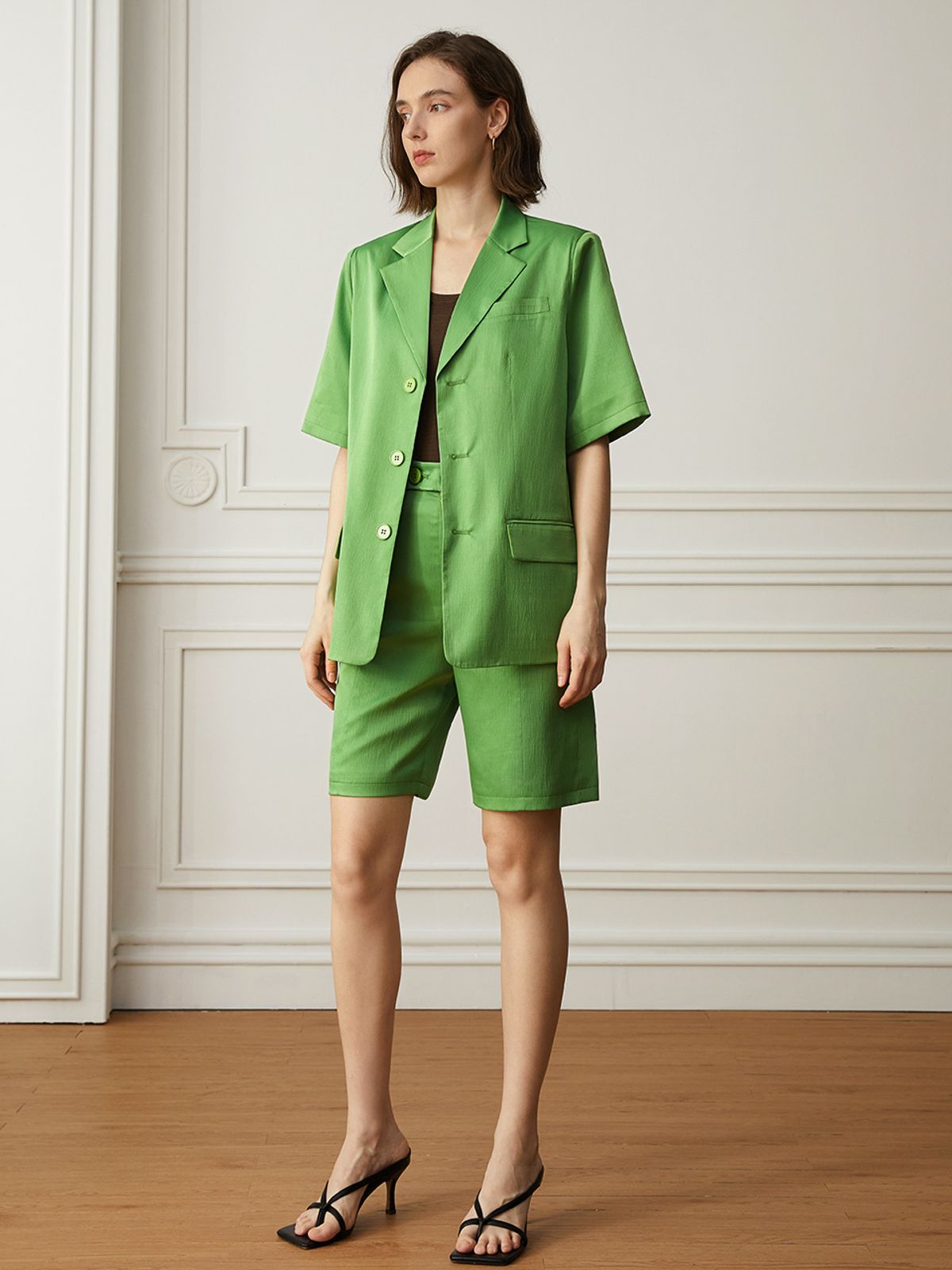 와이와이아이엠(YYIAM) YY_Lovey short suit set_green jacket