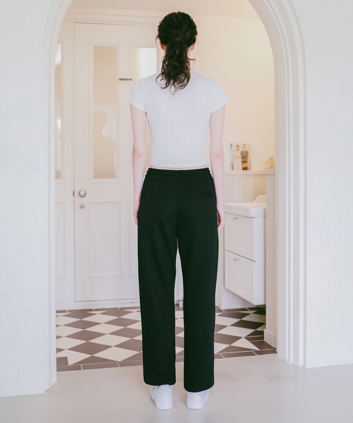 로시로우(LOSSYROW) Wide pintuck pants Black