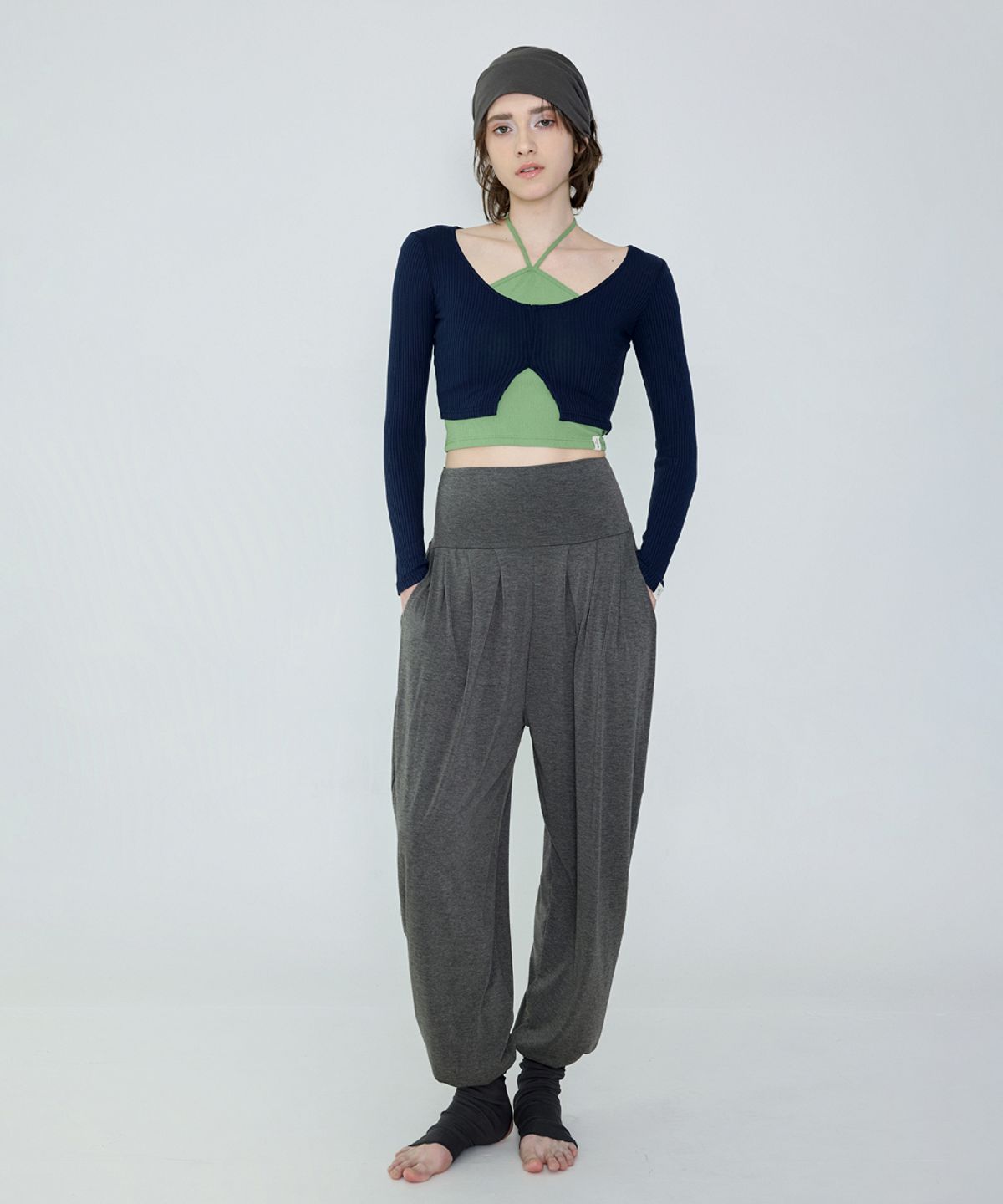 데비웨어(DEVIWEAR) 줄리아 골지 롱슬리브  DEVI-T0092-네이비
