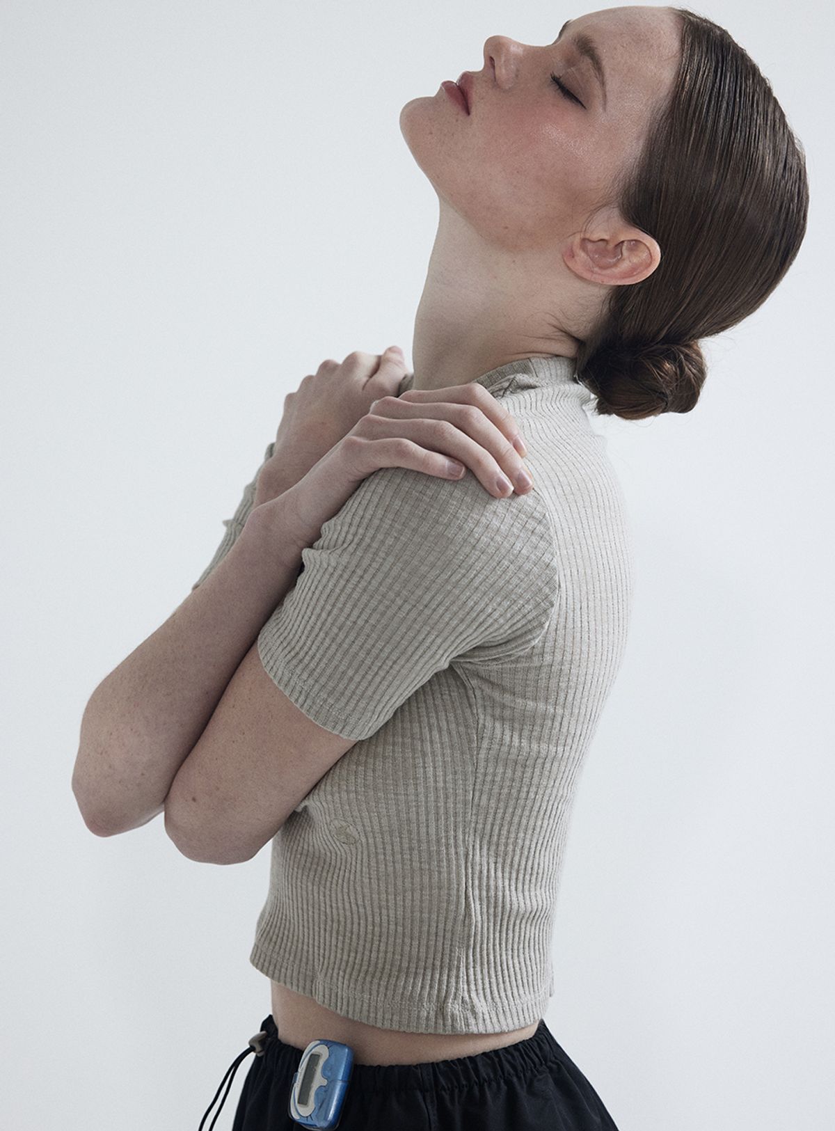 인터레스트(INTEREST) SLUB SHORT T SHIRT_BEIGE