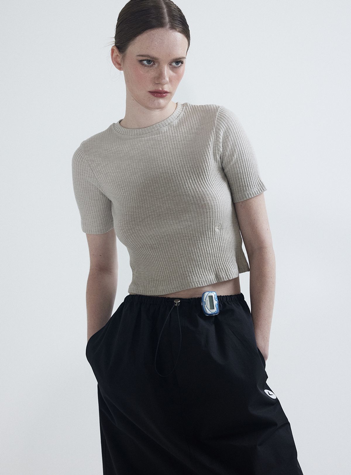인터레스트(INTEREST) SLUB SHORT T SHIRT_BEIGE
