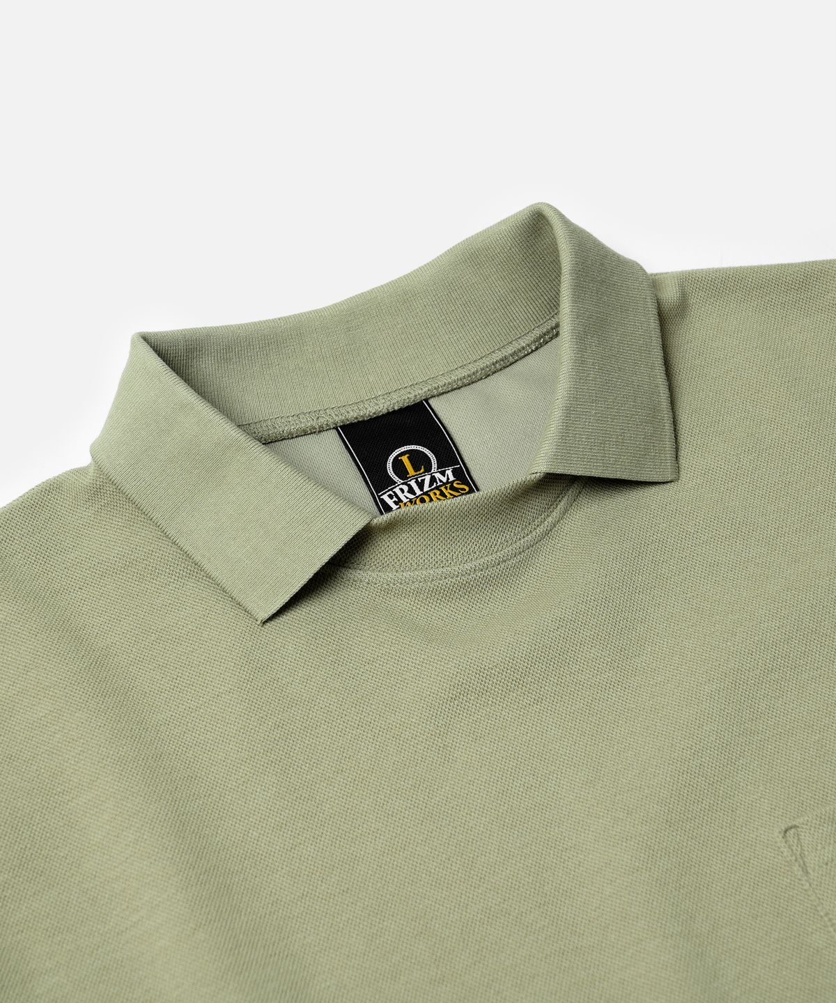 프리즘웍스(FRIZMWORKS) COLLAR LAYERED PIQUE SHIRT _ LIGHT KHAKI