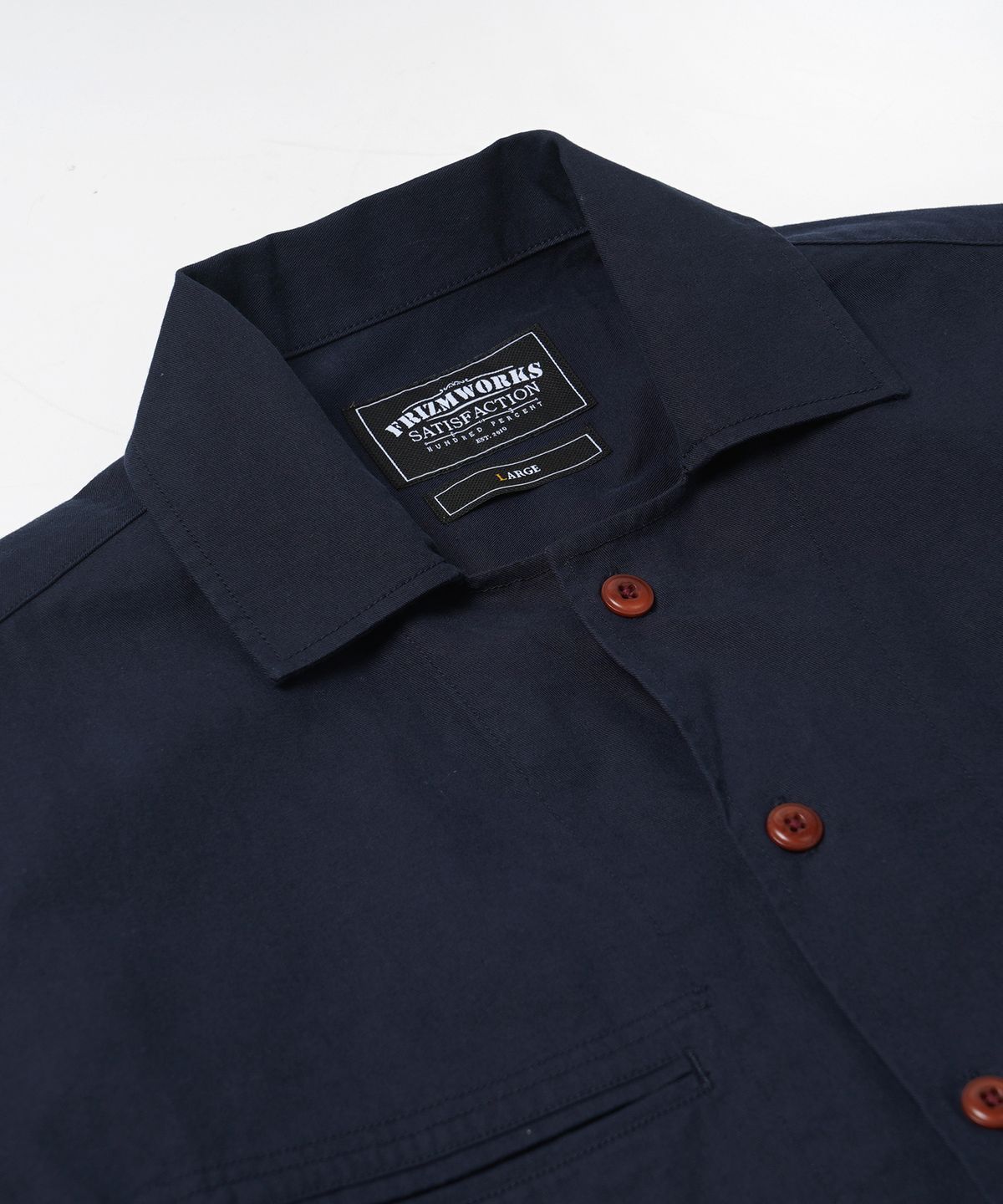 프리즘웍스(FRIZMWORKS) FRENCH WORK HALF SHIRT JACKET _ NAVY