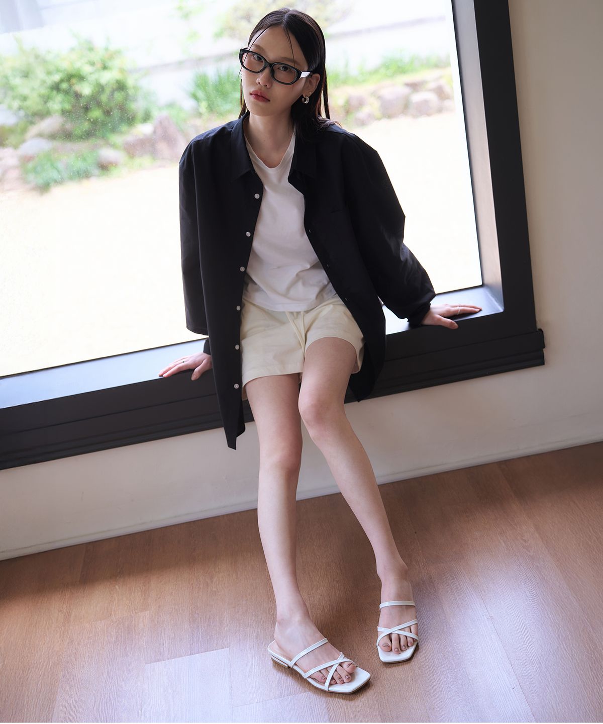 커스텀에이드 우먼(CUSTOMADE WOMAN) 2cm 스퀘어토 에나멜 스트랩 슬리퍼 노엘(CW0052)