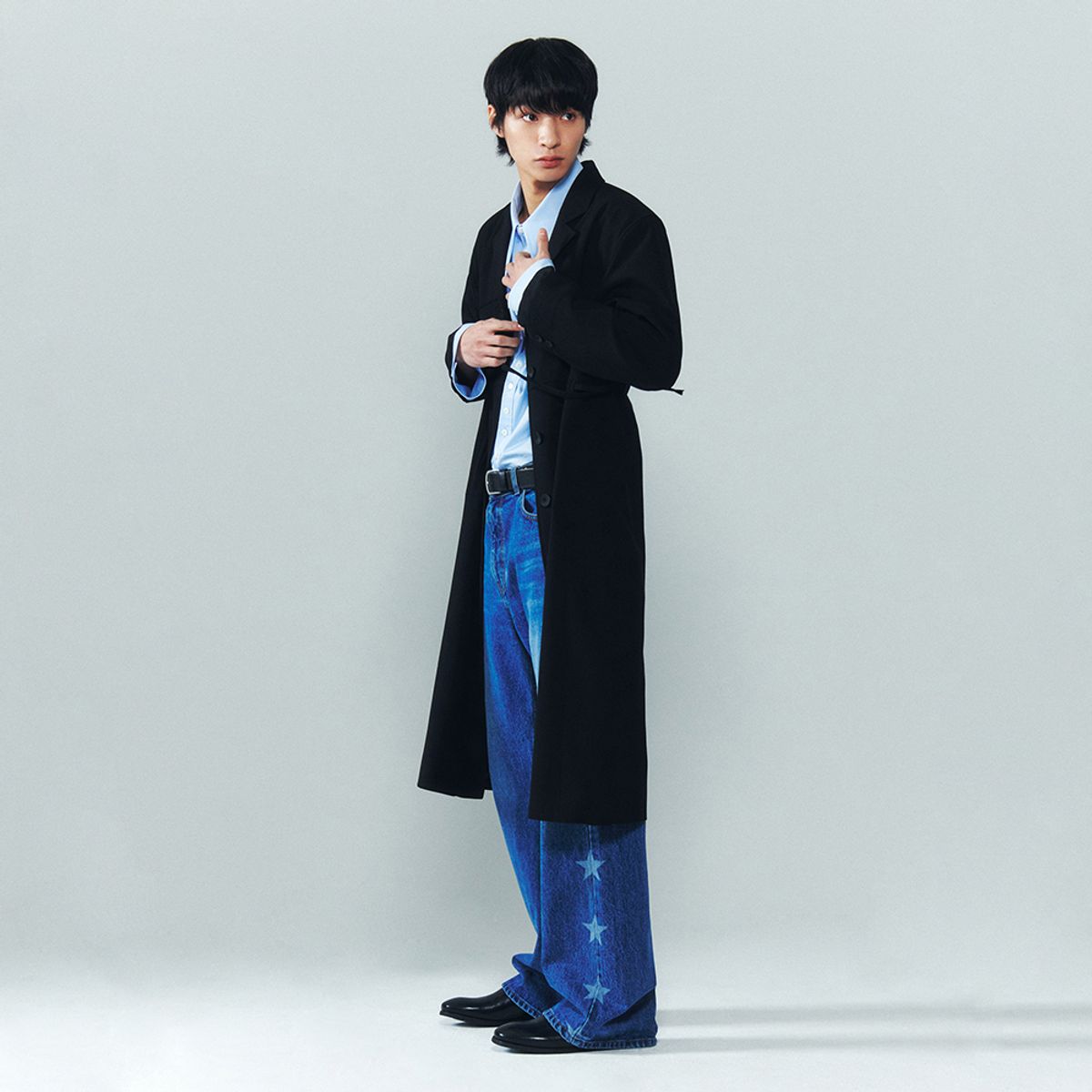 이어스트(EERST) Western Coat With Raw Edge [Black]