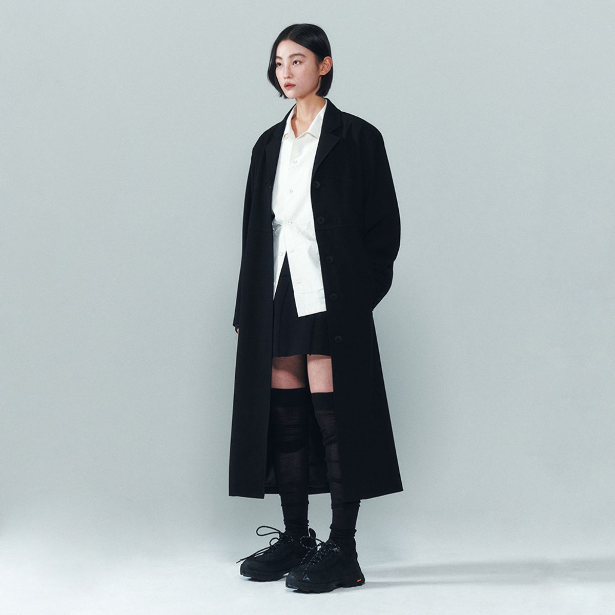 이어스트(EERST) Western Coat With Raw Edge [Black]
