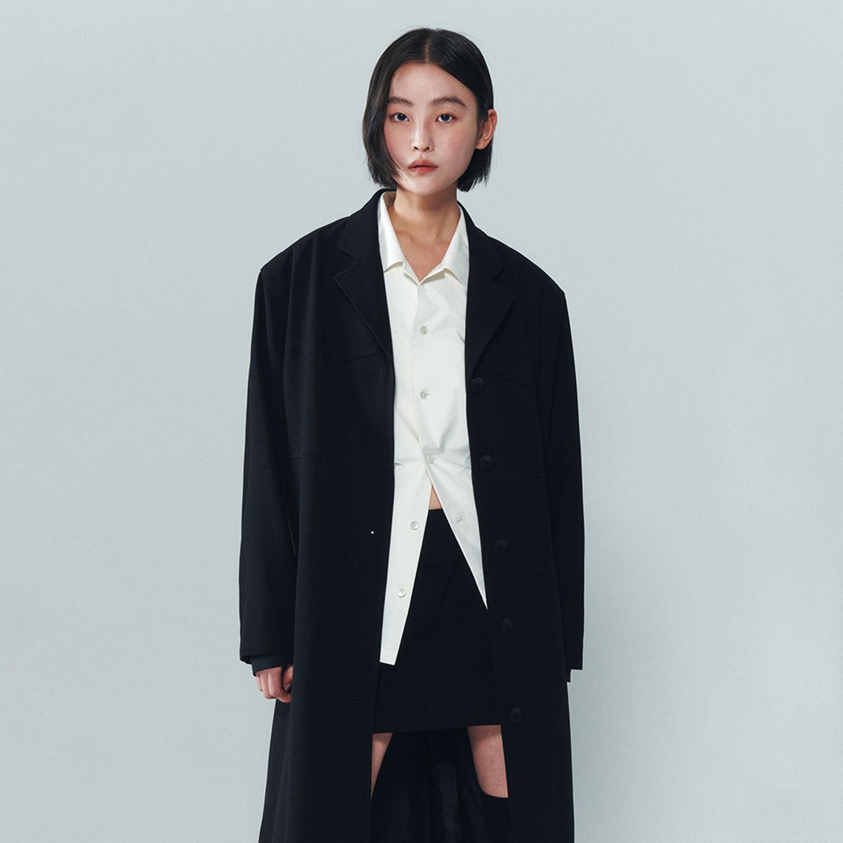 이어스트(EERST) Western Coat With Raw Edge [Black]