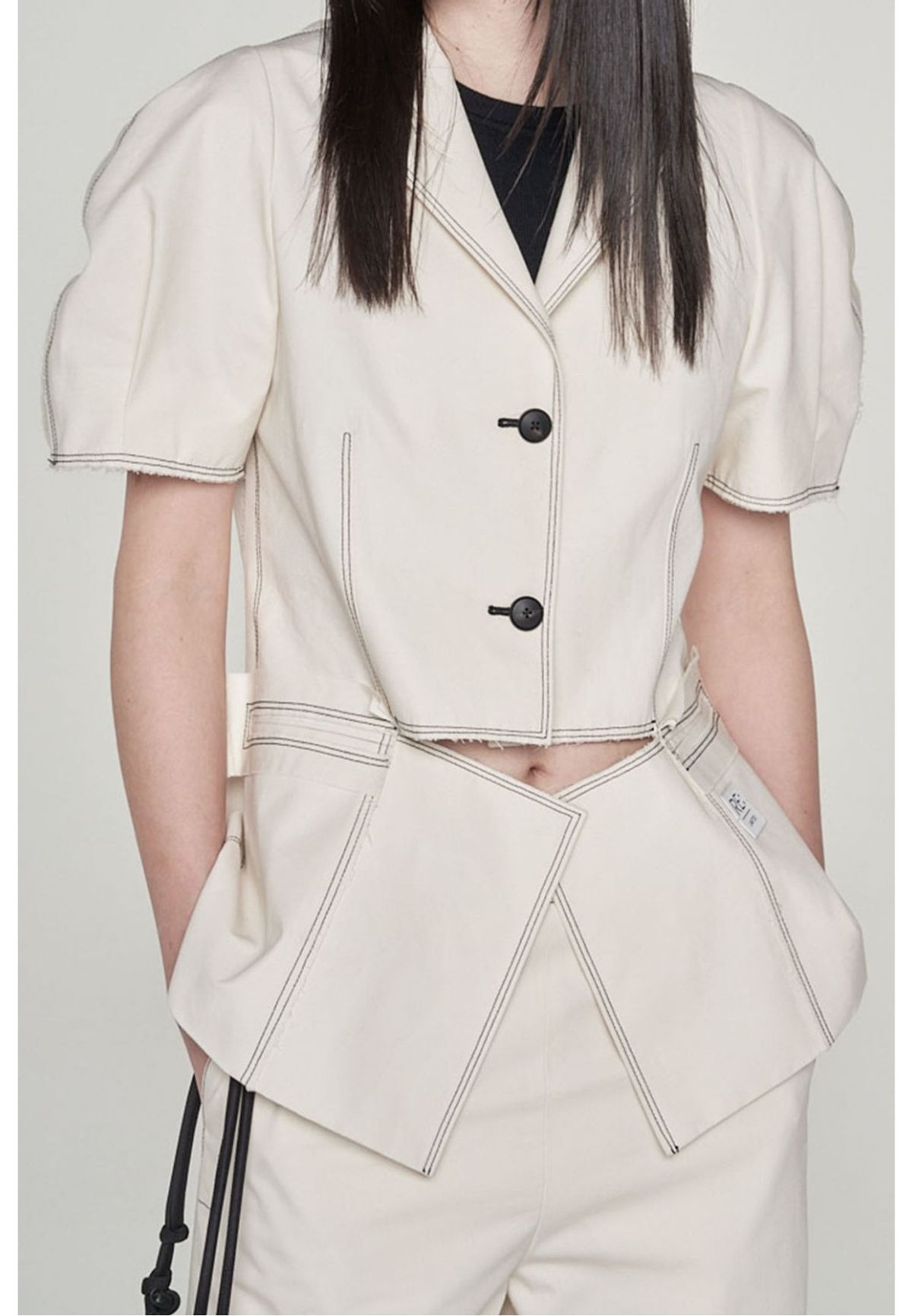 래코드(RECODE) [여성] Voluminous Sleeve Linen Jacket _RQJAM23549IVX