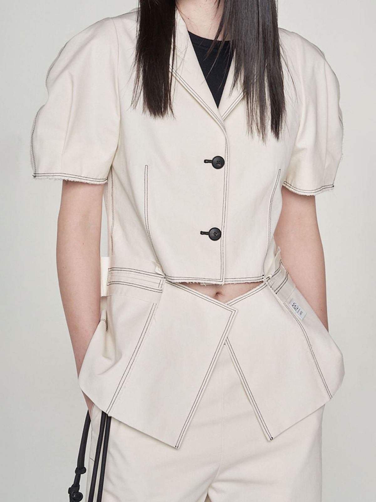 래코드(RECODE) [여성] Voluminous Sleeve Linen Jacket _RQJAM23549IVX