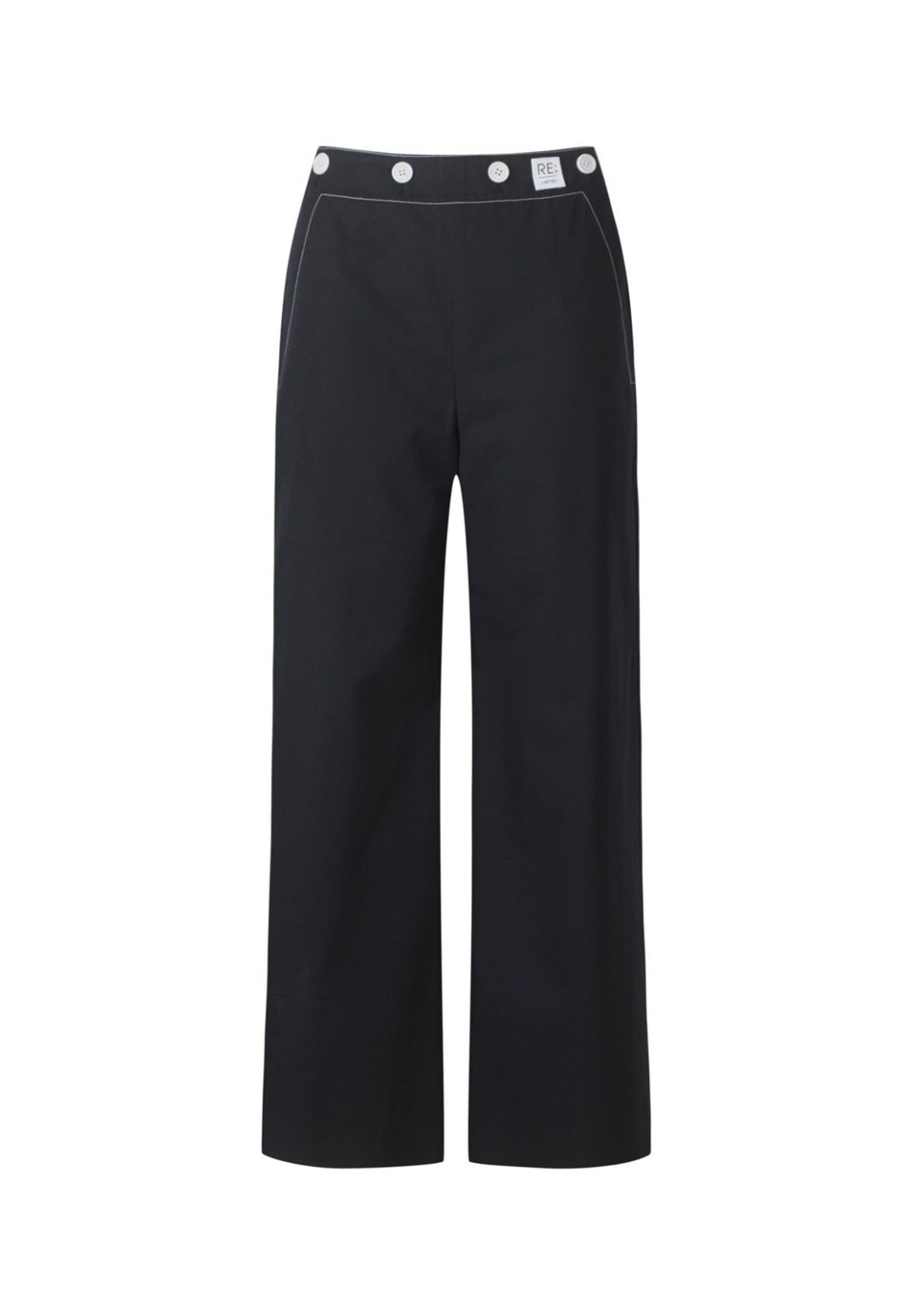 래코드(RECODE) [여성] Two Buttons Linen Wide Pants_RQPAS23546BKX