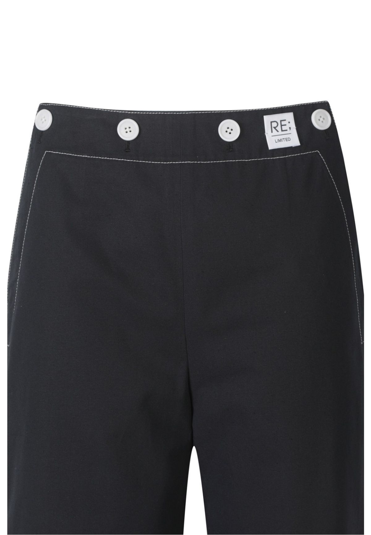 래코드(RECODE) [여성] Two Buttons Linen Wide Pants_RQPAS23546BKX