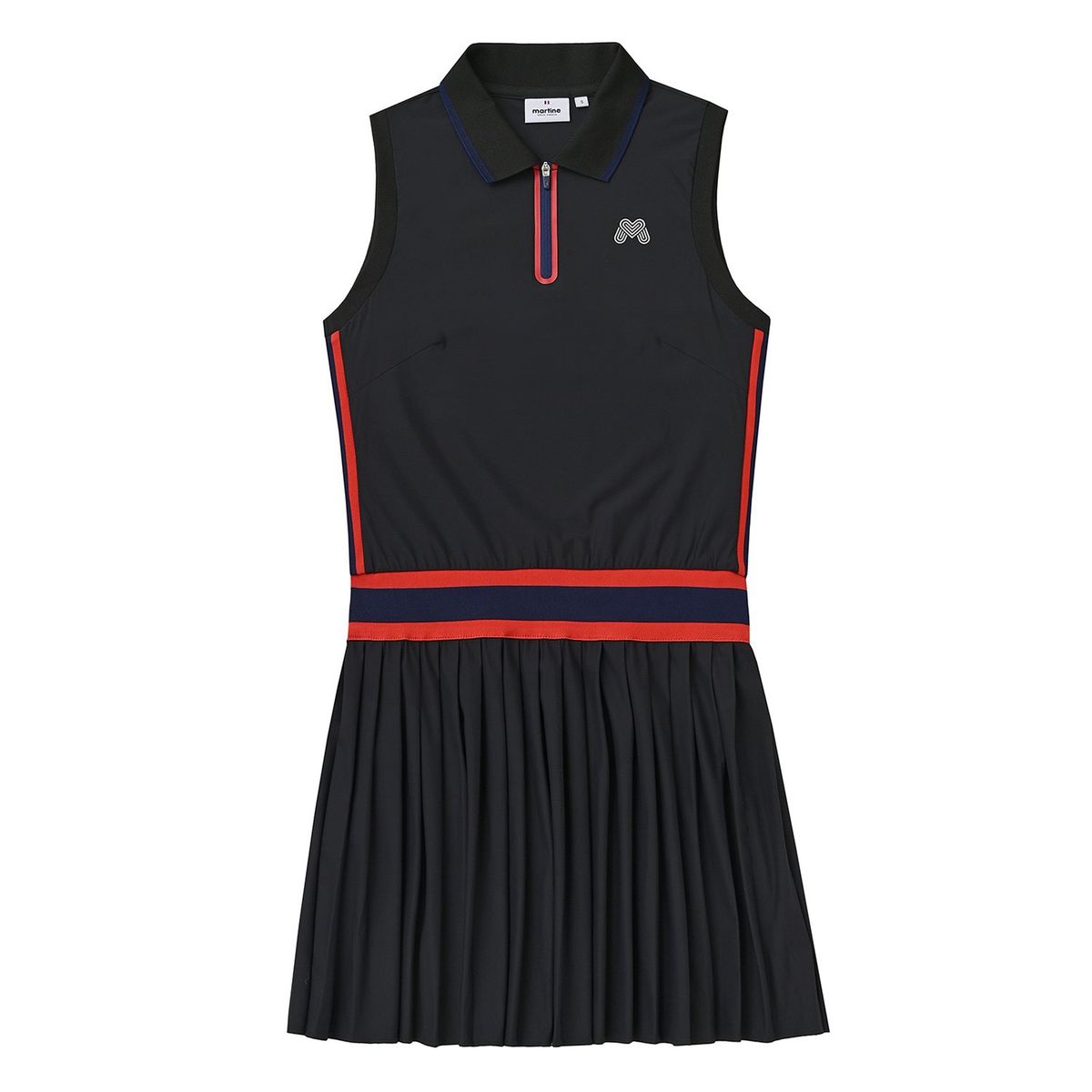 마틴골프(MARTINE GOLF) Sleeveless Pleats One-piece_Black